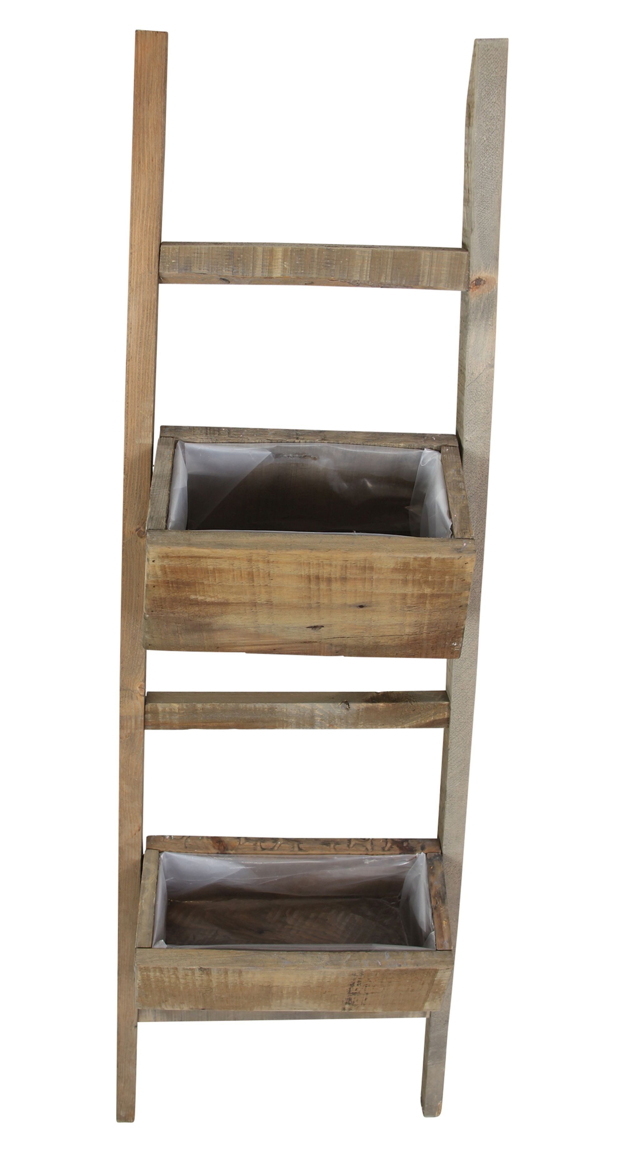 Dekoleidenschaft Pflanzentreppe Pflanzleiter "Rustikal" aus recyceltem Holz mit 2 Pflanzkästen (1 St), 110 cm hoch, Upcycling Pflanzer, Gartendeko, Hochbeet, Bl – Bild 4 von 5