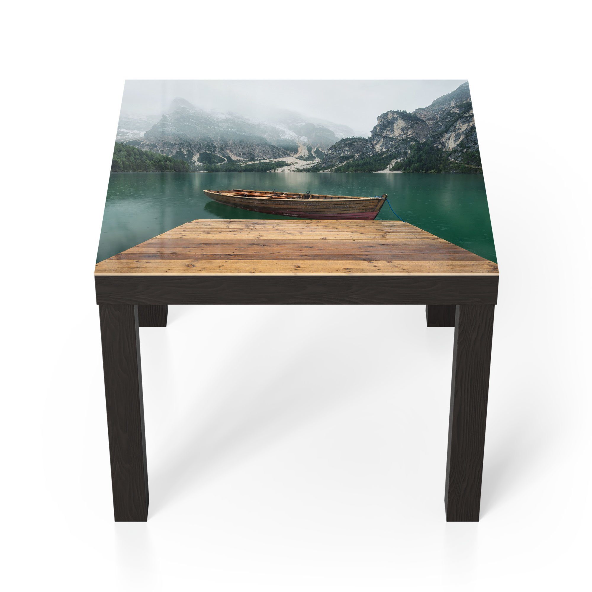 Beistelltisch Couchtisch Schwarz DEQORI Glas Glastisch Bootsteg', modern und 'Bergsee