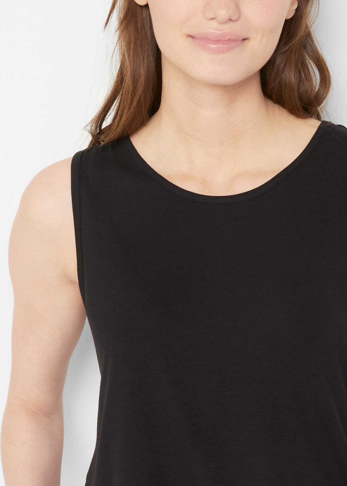 bonprix Shirttop (Packung, 2-tlg) Longtop in dezenter A-Linie, ärmellos, Viskose-Jersey mit Stretch