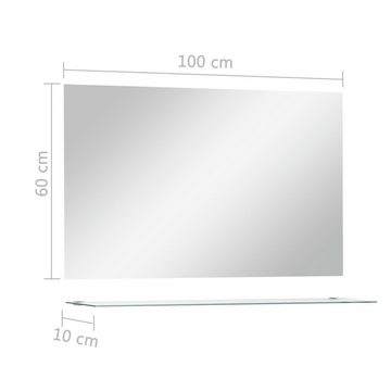 vidaXL Spiegel Wandspiegel mit Ablage 100x60 cm Hartglas (1-St)