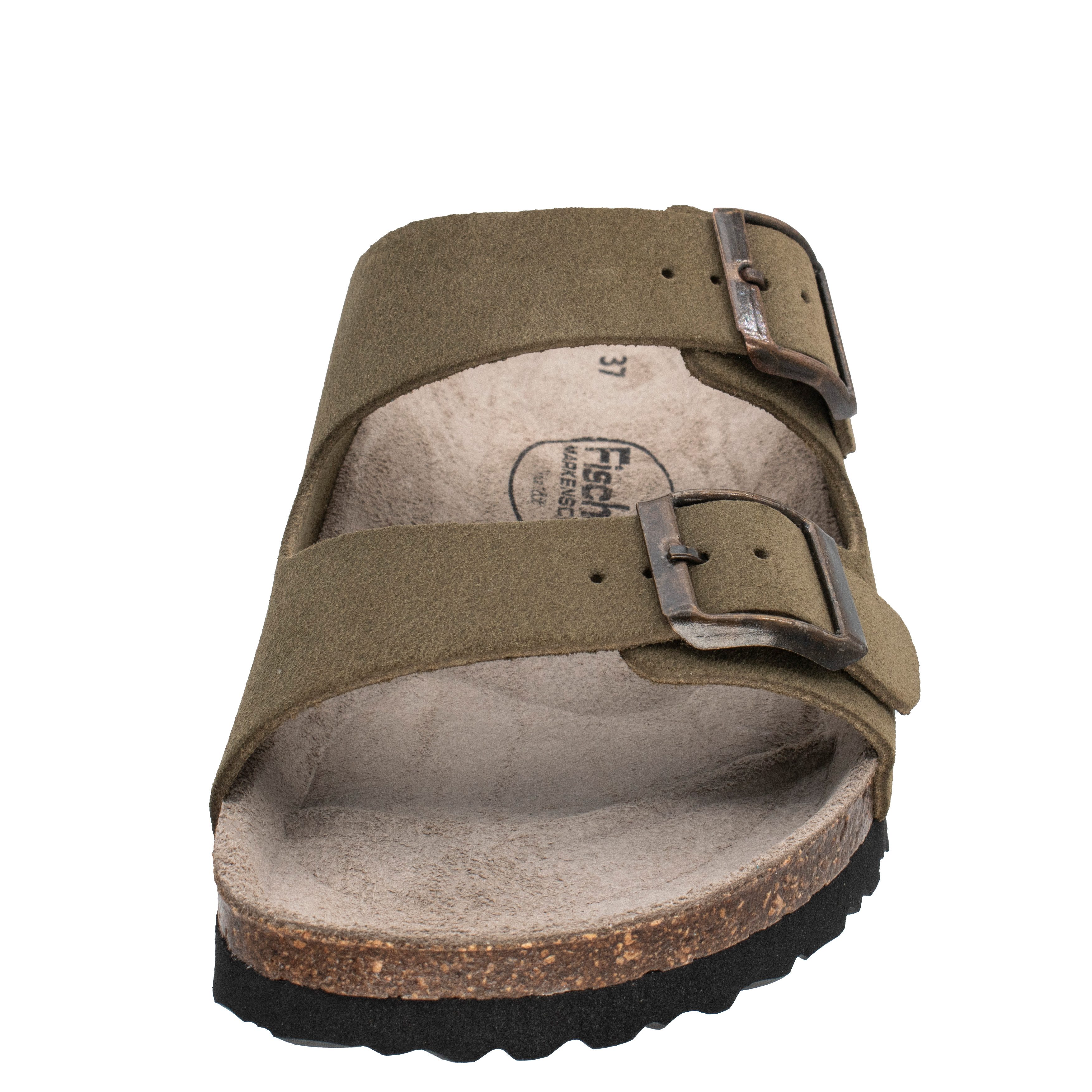 Fischer-Markenschuh Mirabel Pantolette aus Veloursleder, mit verstellbaren Schnallen, gepolstertes Lederfußbett – Bild 4 von 5