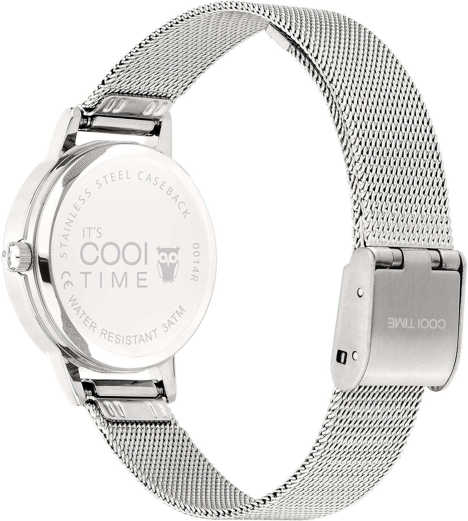 TIME COOL auch silber als Geschenk Quarzuhr ideal CT-0014-MQ,