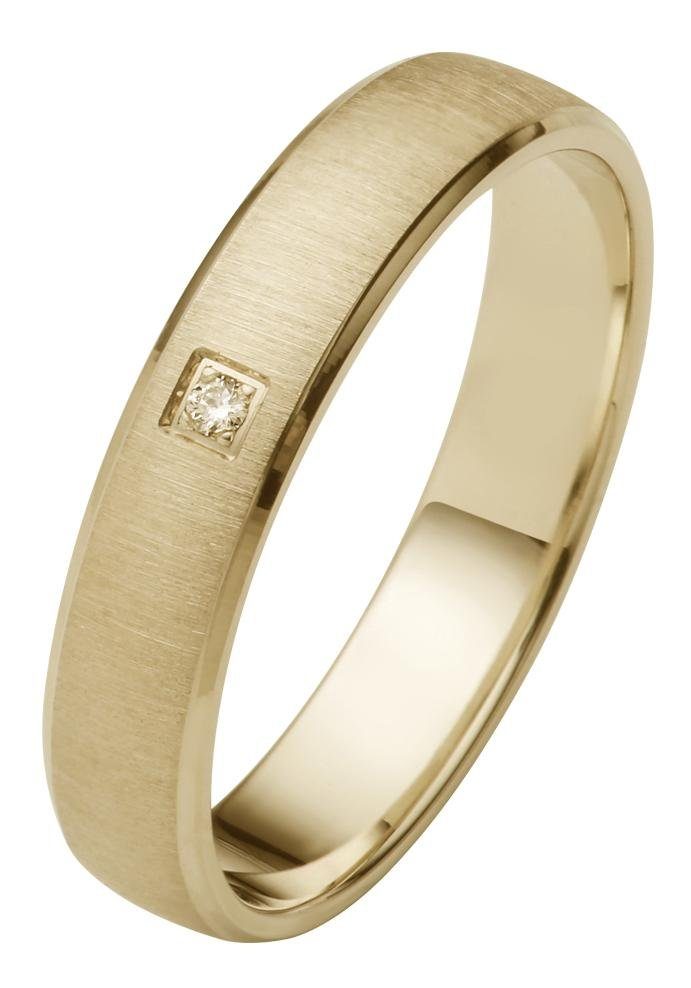 Firetti Trauring Schmuck Geschenk Gold 750 Hochzeit Ehering "LIEBE", Made in Germany, wahlweise mit oder ohne Brillant