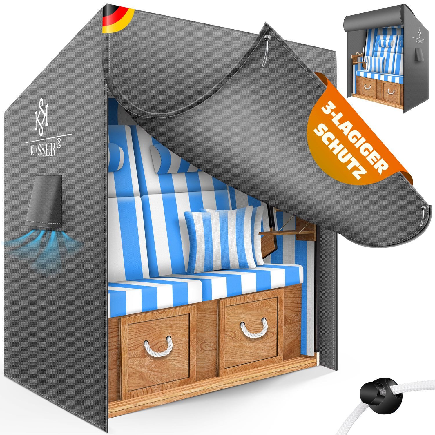 KESSER Strandkorb-Schutzhülle Premium Abdeckung 600D Oxford günstig online kaufen
