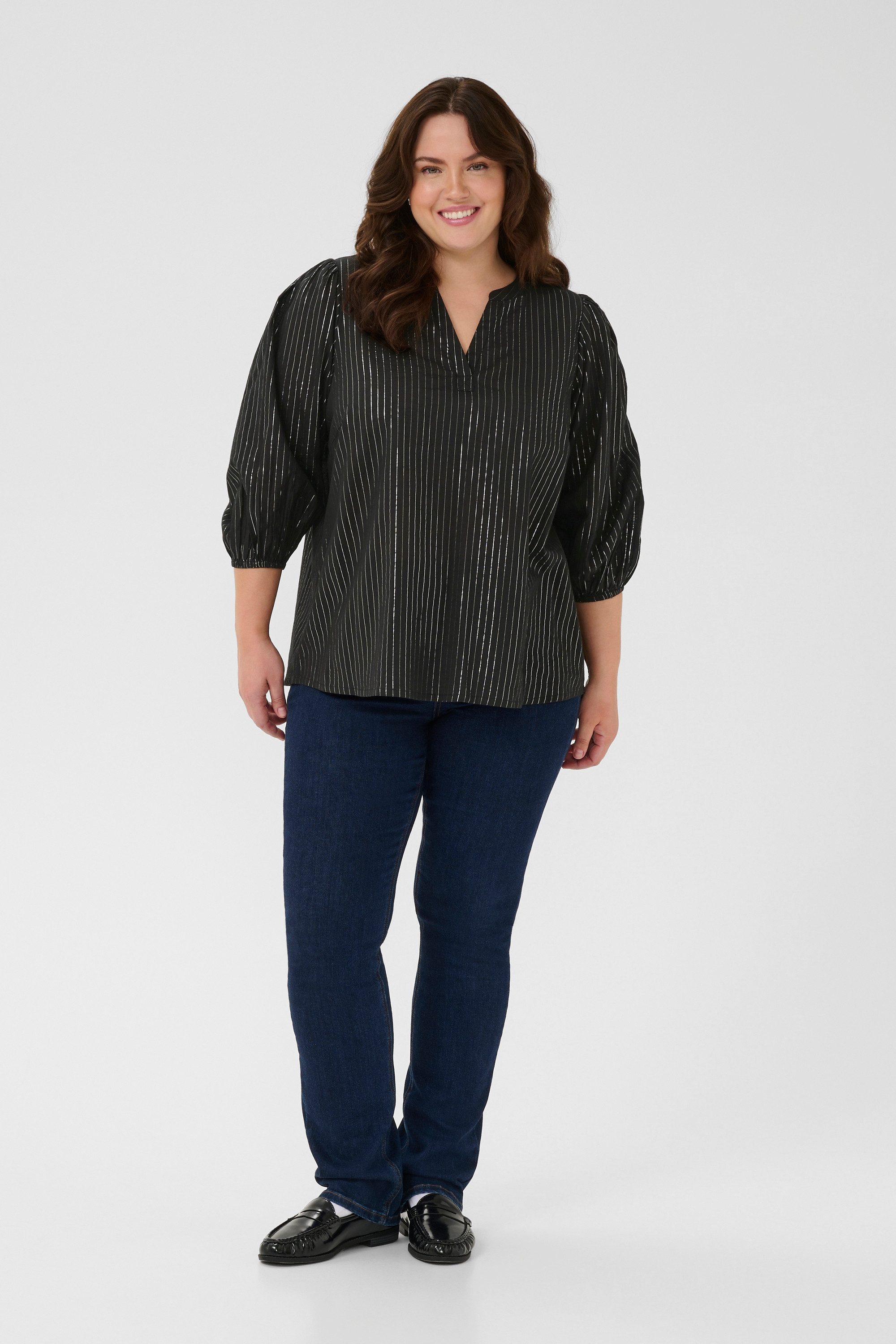 KAFFE Curve Langarmbluse Langarm-Bluse KCluisa Große Größen günstig online kaufen