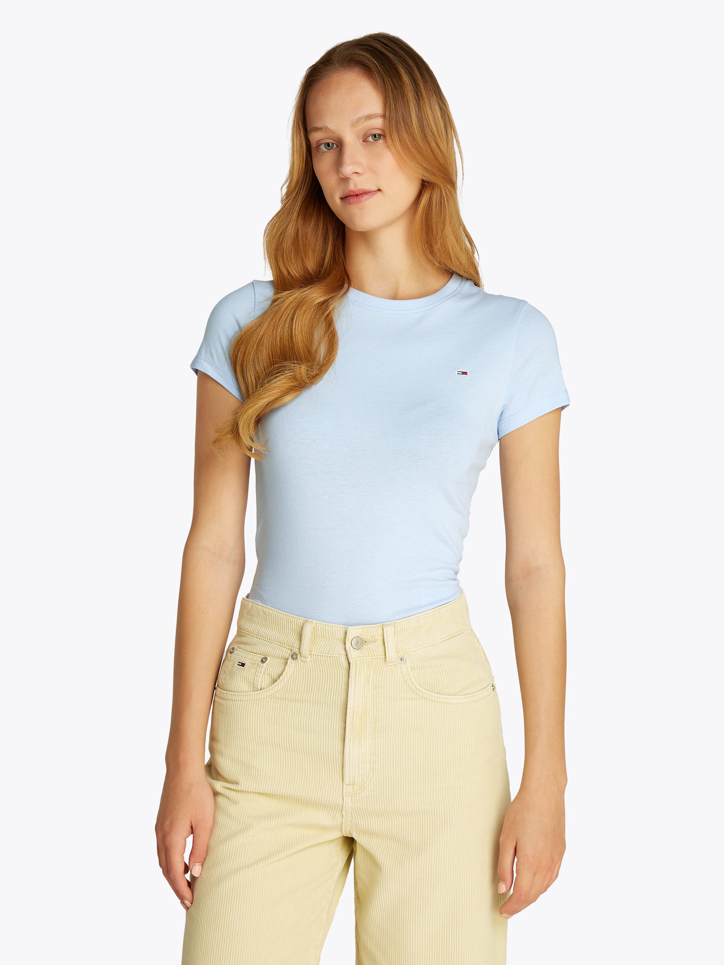 Tommy Jeans Kurzarmshirt TJW SLIM C-NECK TEE mit Logo-Stickerei günstig online kaufen