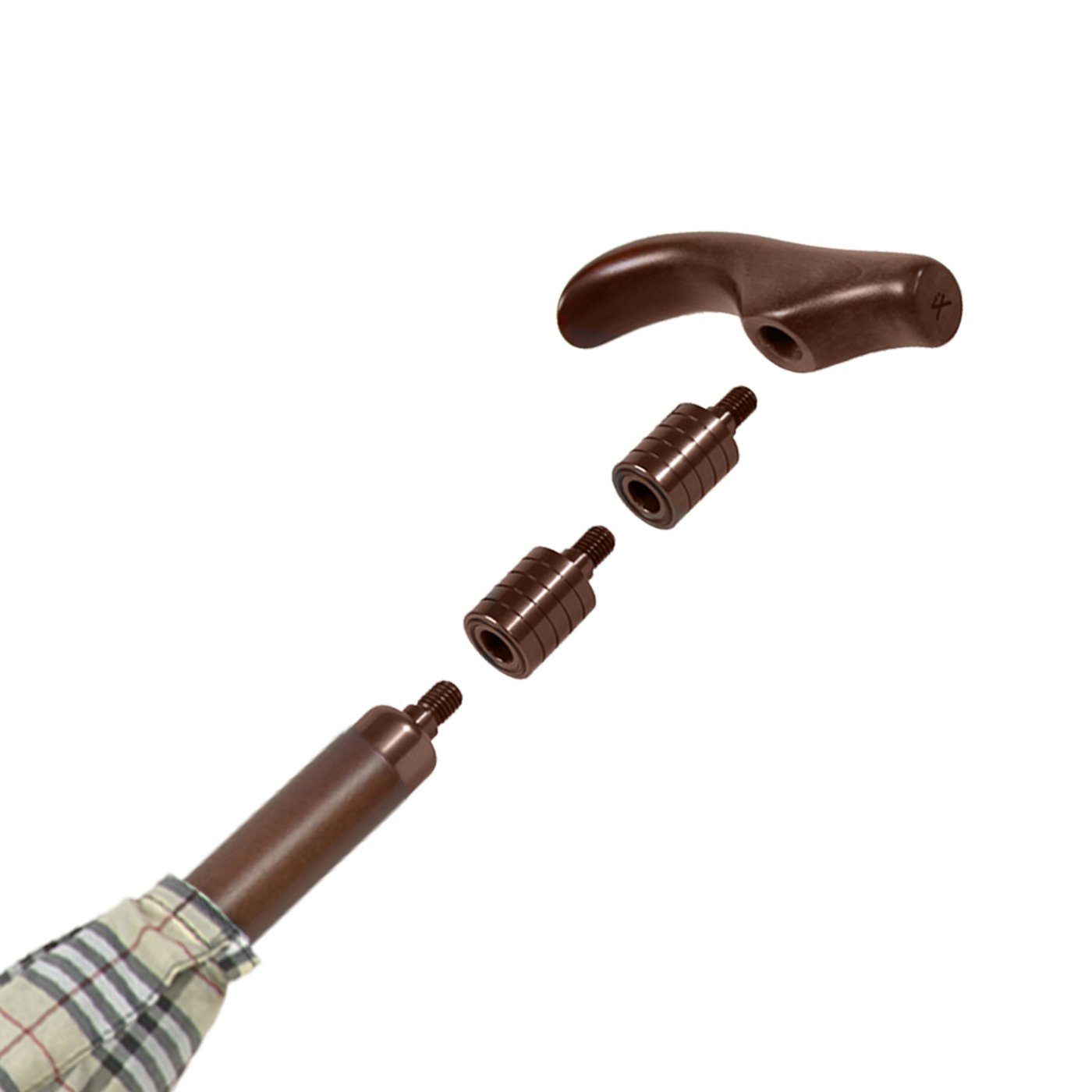 iX-brella Stockregenschirm Stützschirm mit Holzgriff - höhenverstellbar, sehr stabil, im klassischen Design
