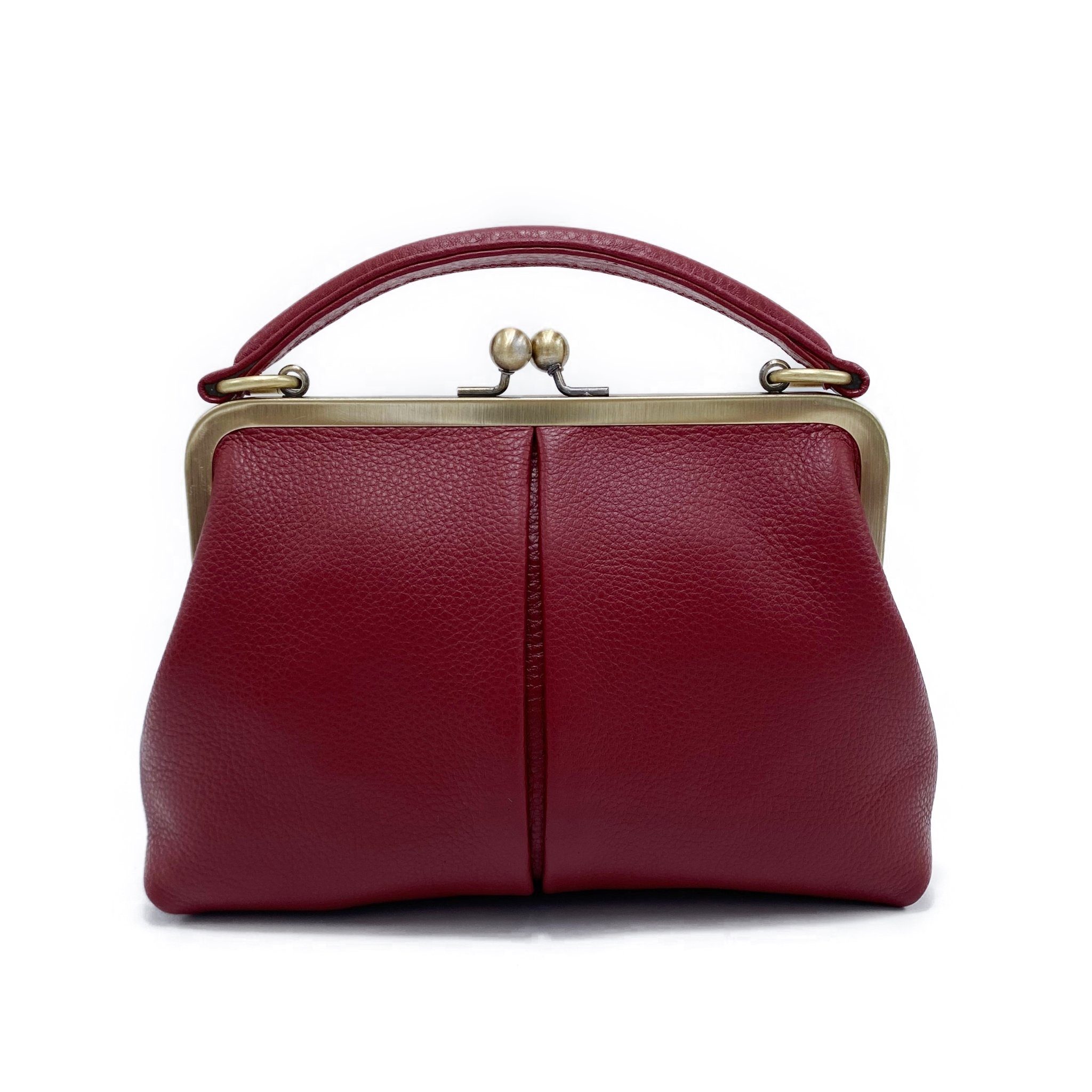 Taschenkinder Handtasche Damen Handtasche Leder "Kleine Olive", Umhängetasche, Vintage Stil., Echtleder Tasche mit Bügelverschluss