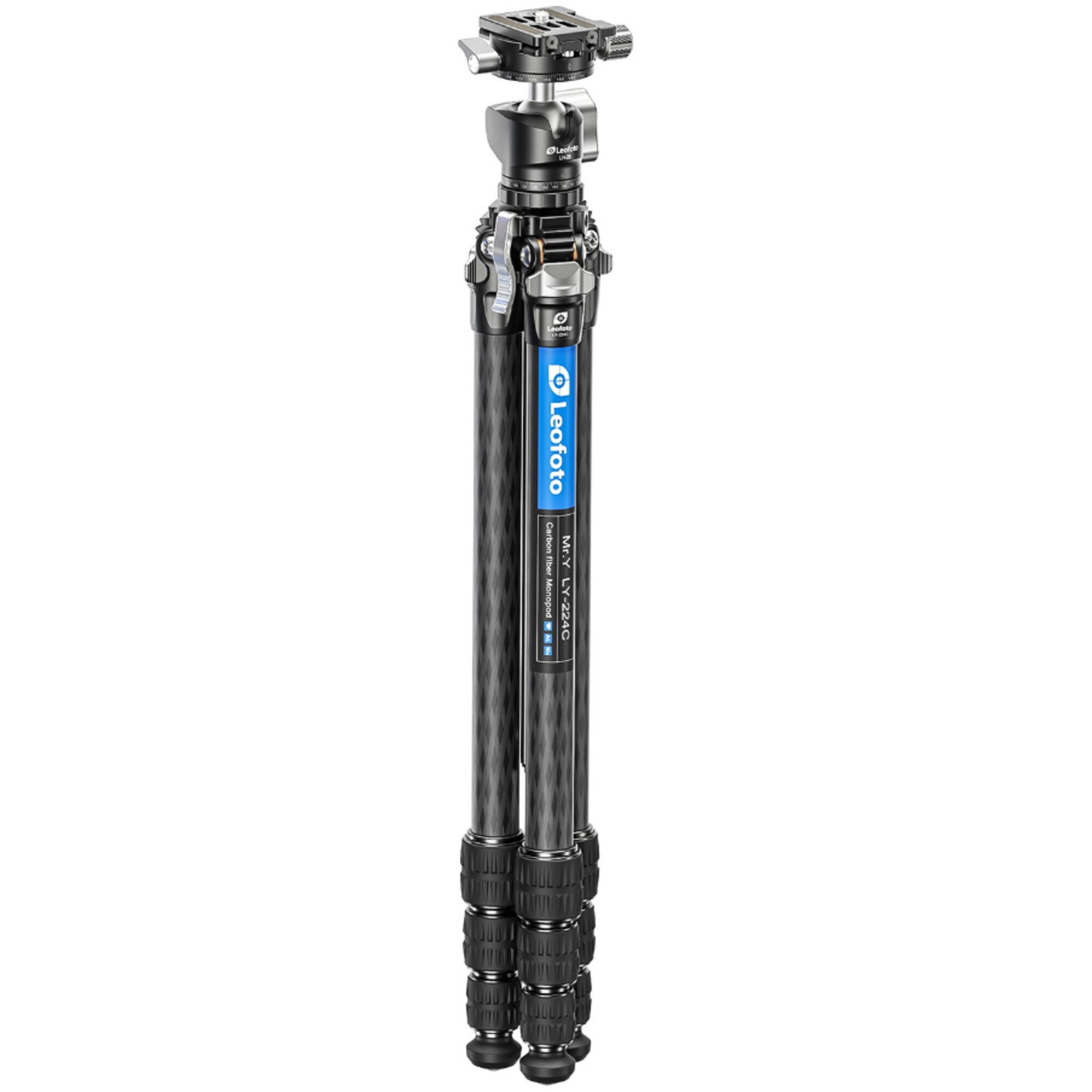 Leofoto Carbon-Dreibeinstativ LY-224C Mr.Y + Ballhead LH-25 R Black Kamerastativ
