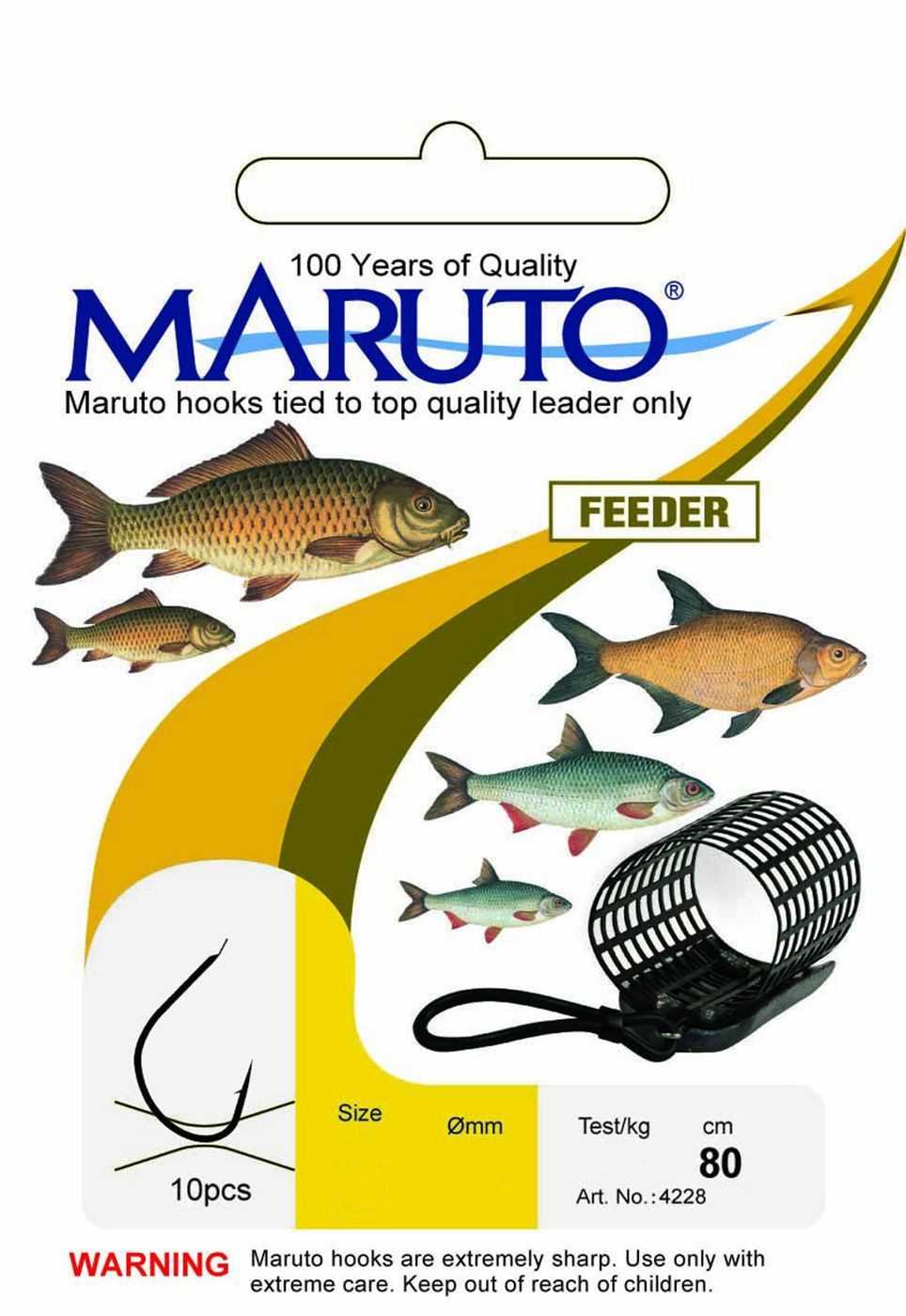 Maruto Feederhaken Maruto Feederhaken gebunden schwarz - 10 Angelhaken 80cm