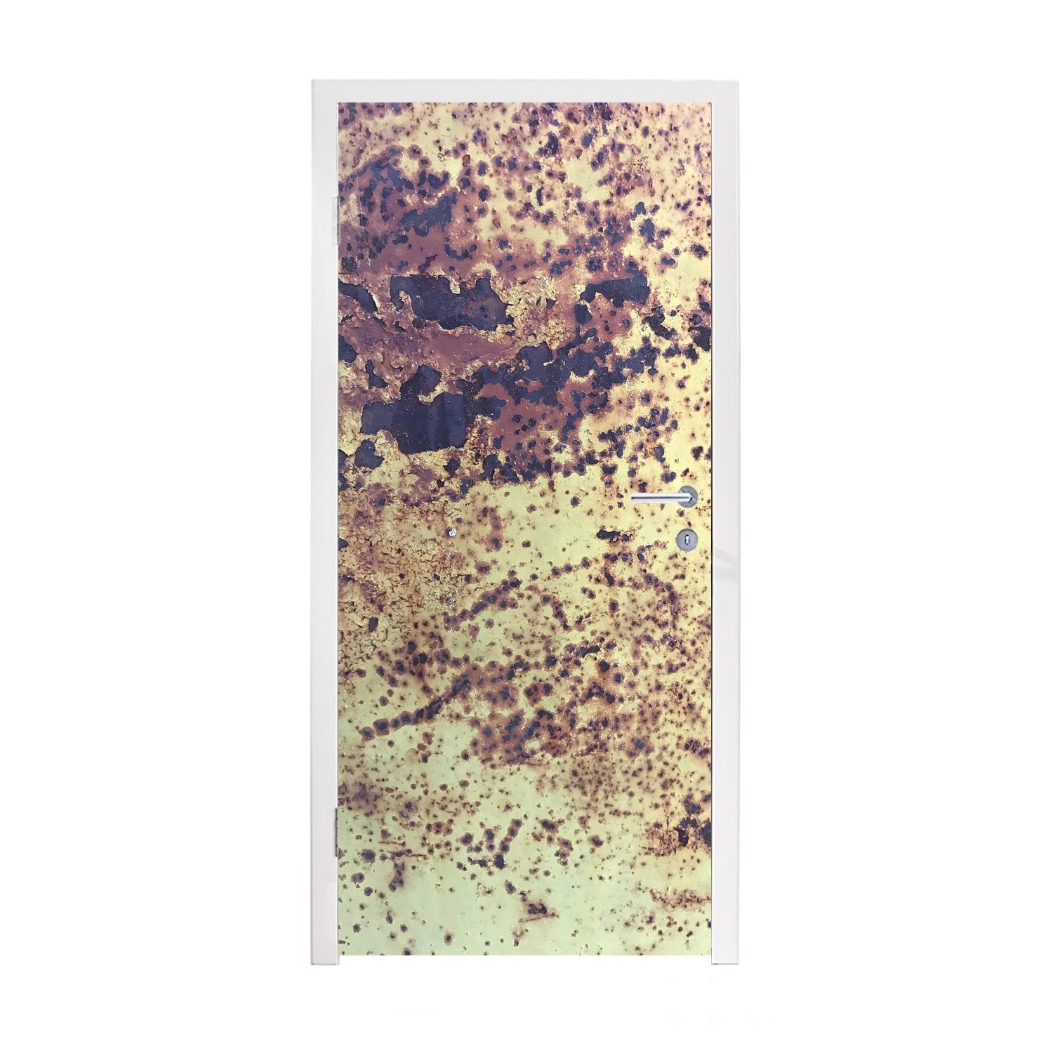 MuchoWow Türtapete Vintage - Rost - Teller, Matt, bedruckt, (1 St), Fototapete für Tür, Türaufkleber, 75x205 cm