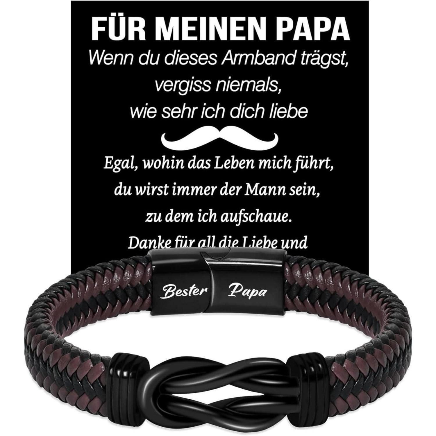 LuxusKollektion Lederarmband Lederarmband Mann Sohn Vater Ich liebe dich Armband für Papa