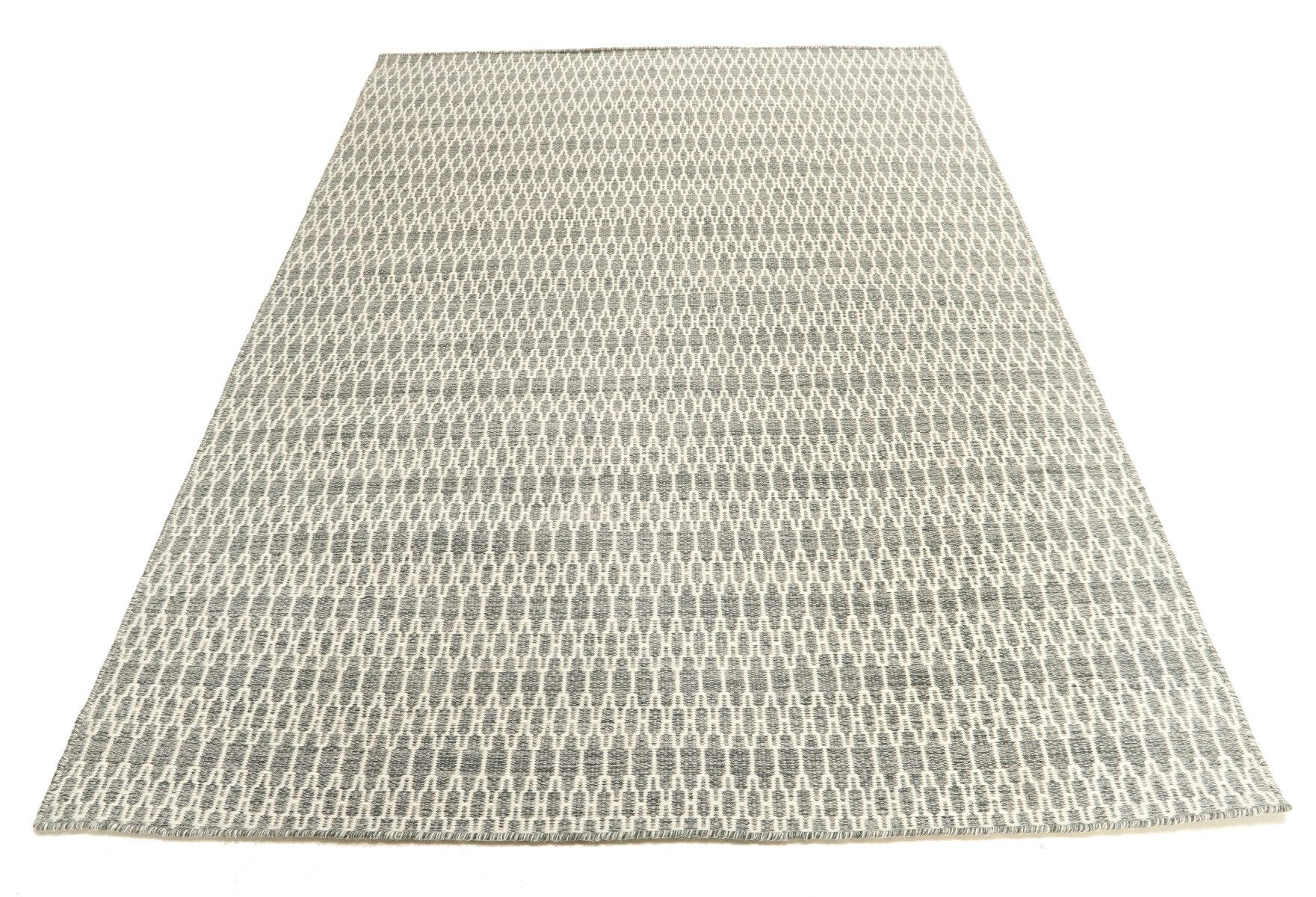 Carpet Avenue Teppich Kelim Vera - Grau 200x140, Rechteck, Höhe: 4 mm