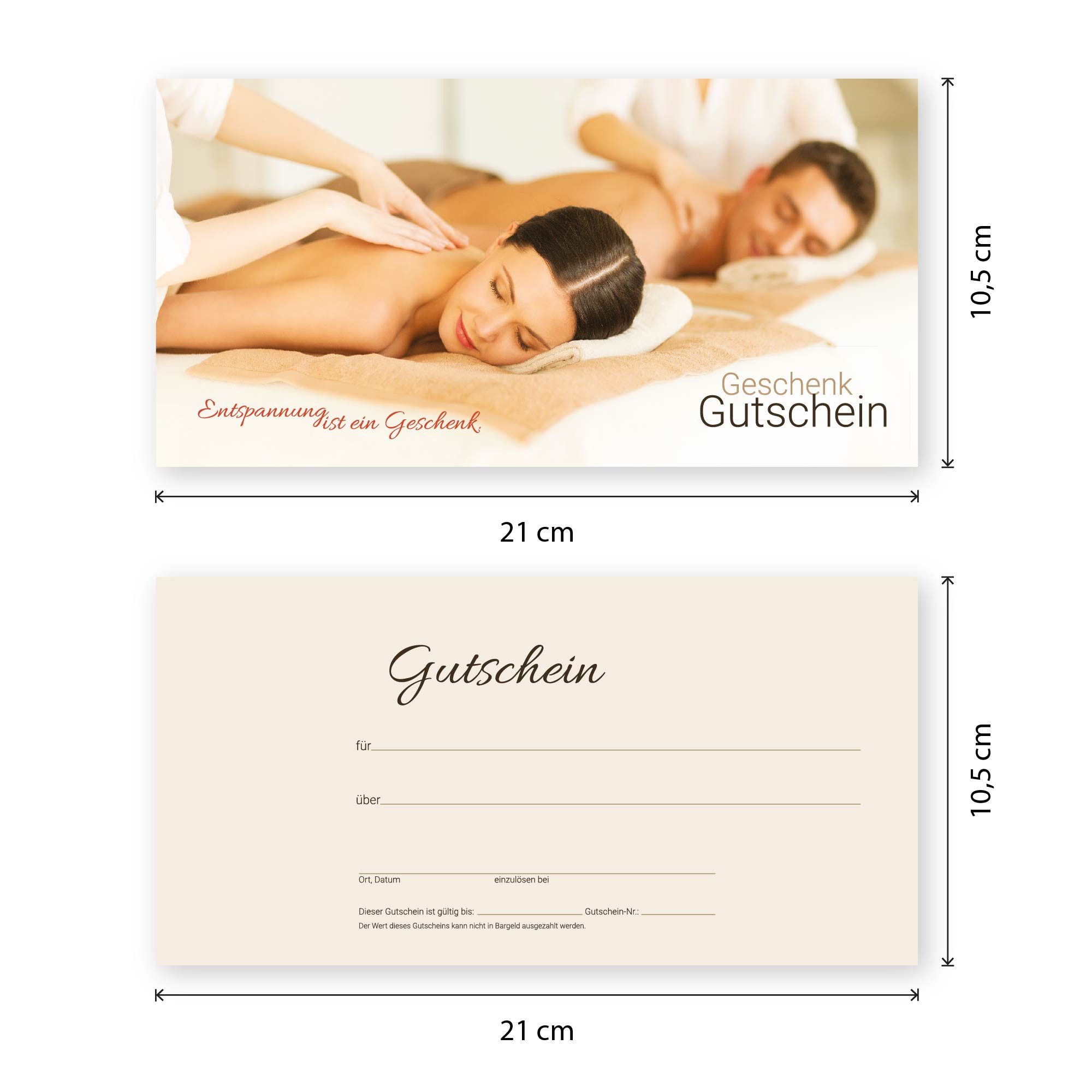 cosmeticPlus Geschenkkarte 50 Gutscheinkarten für Massage, Spa & Wellness zum Verkaufen