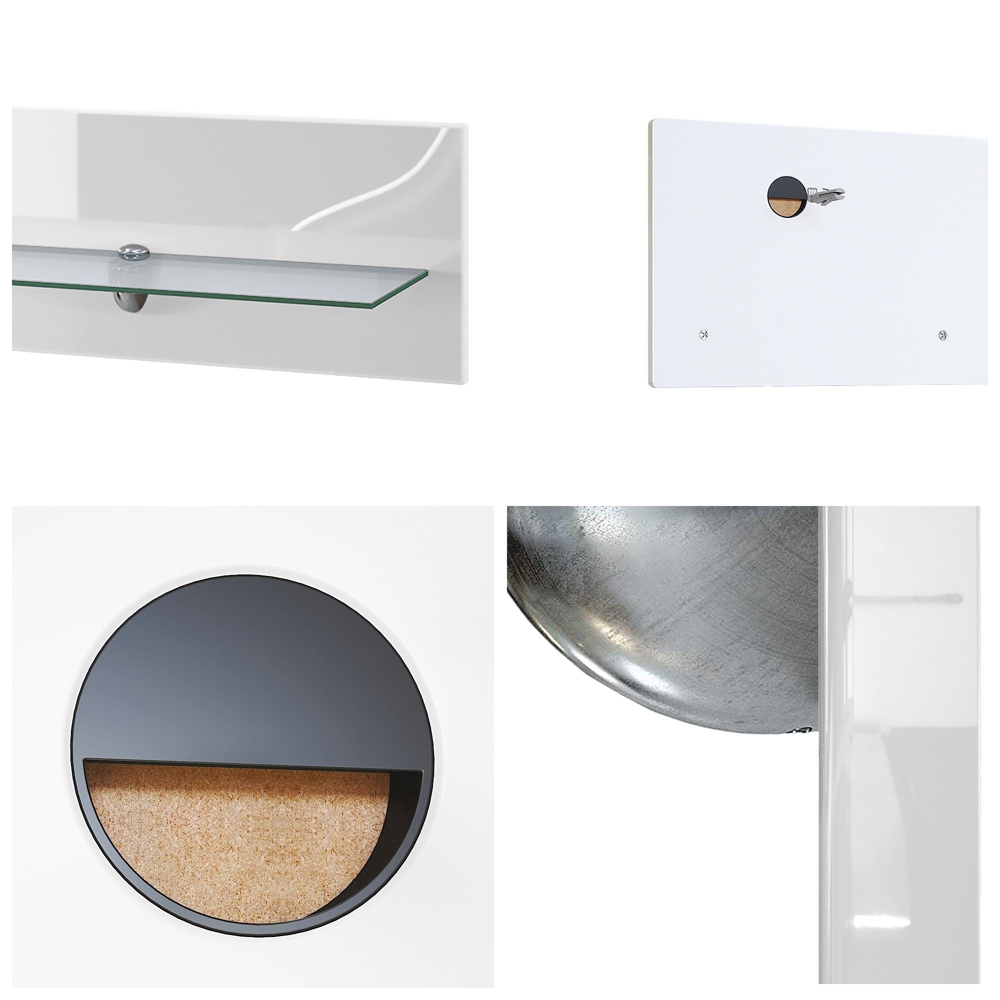 Vladon Wandregal Bari, Schweberegal, Brombeer Hochglanz (98 x 20 x 19 cm)