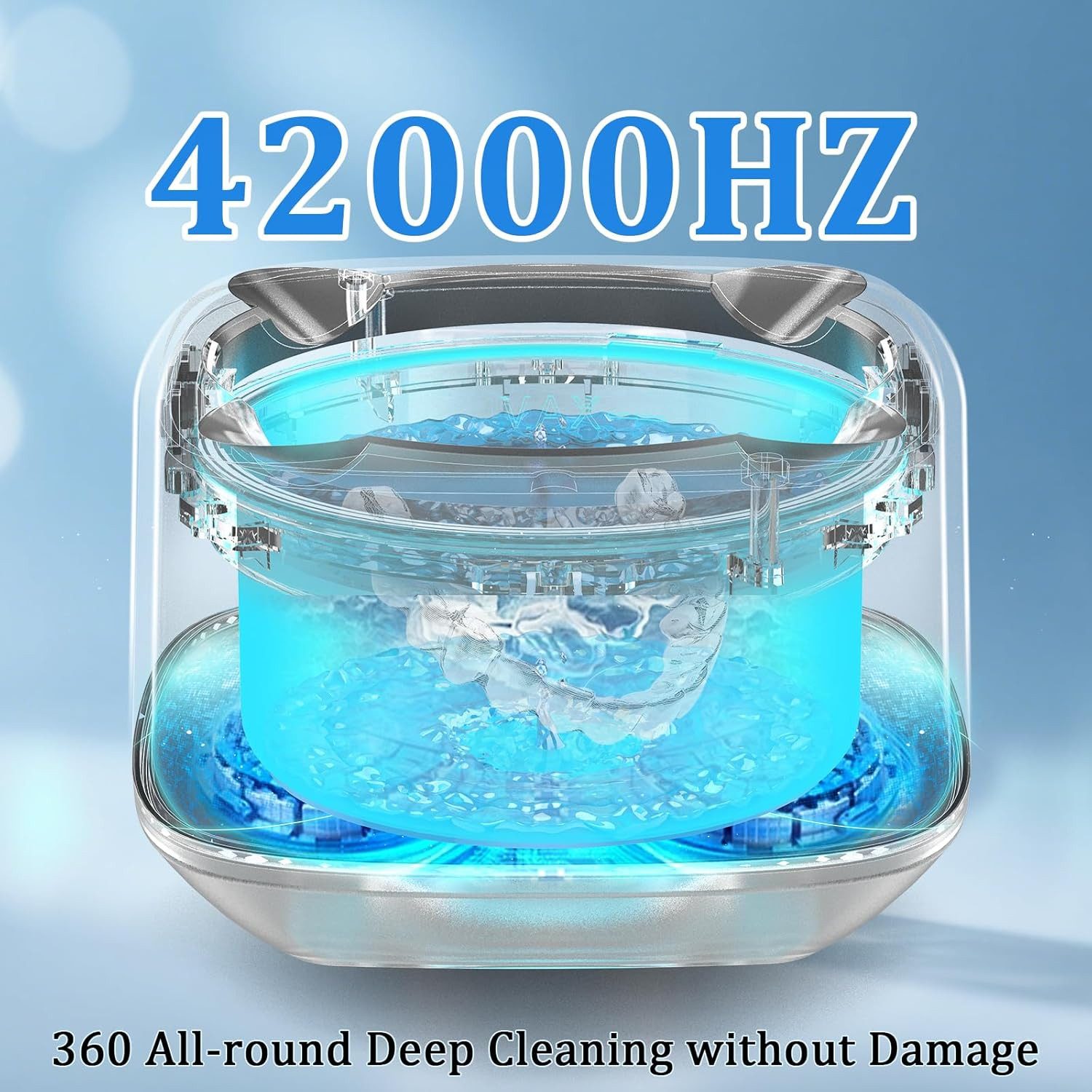 XJUGEZ Ultraschallreiniger Ultraschallreiniger 42000Hz 180ml UV Timer Schmuck Zahnschiene, 42000Hz 180ml UV Licht Timer kompakt Ultraschallreiniger – Bild 4 von 5