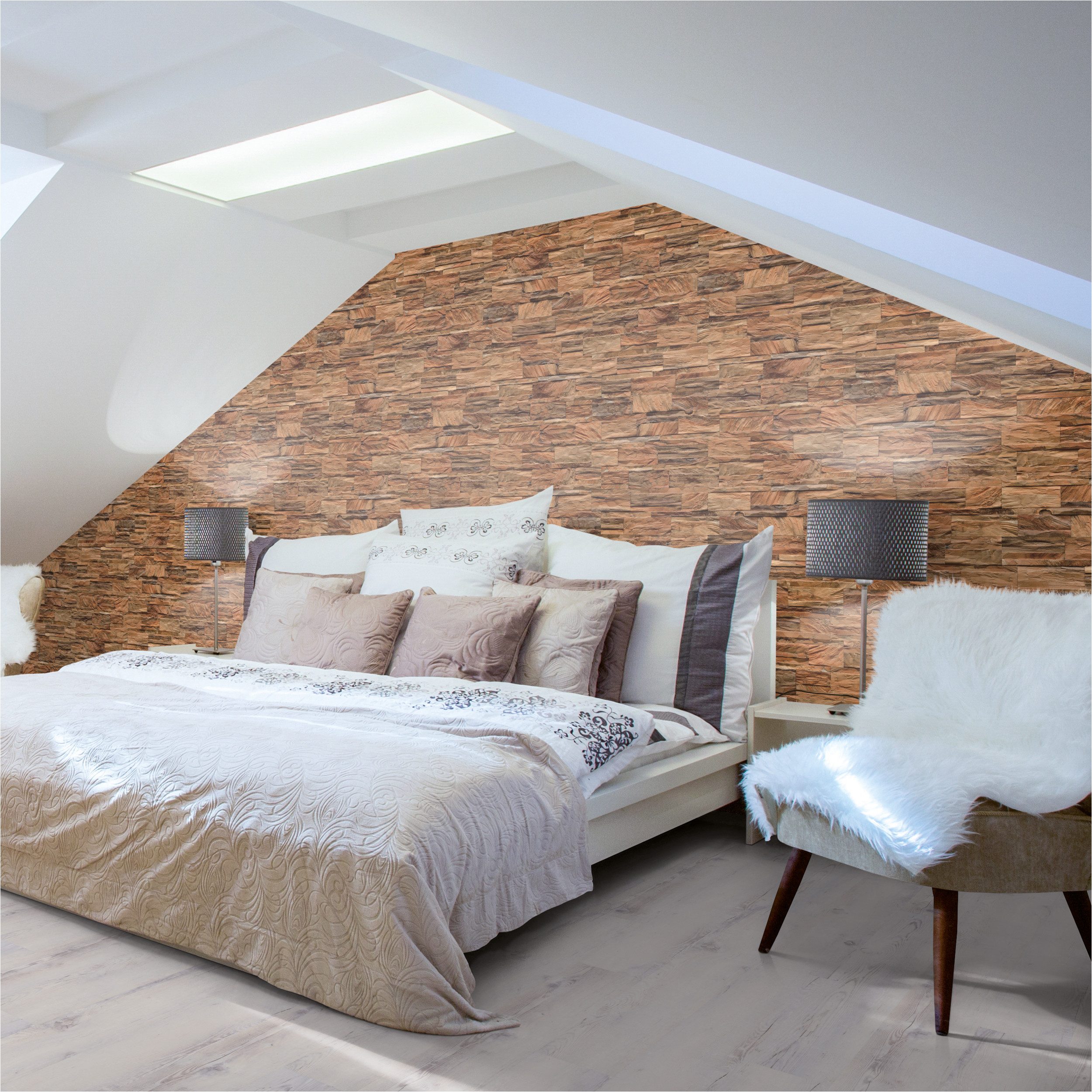 INDO 3D Wandpaneel Teak Diamond Z-Lock, BxL: 18,00x55,50 cm, 0,10 qm, (Packung mit 1 m², Versandkostenfreie Lieferung) schallreduzierende Wandverkleidung mit 3D-Effekt