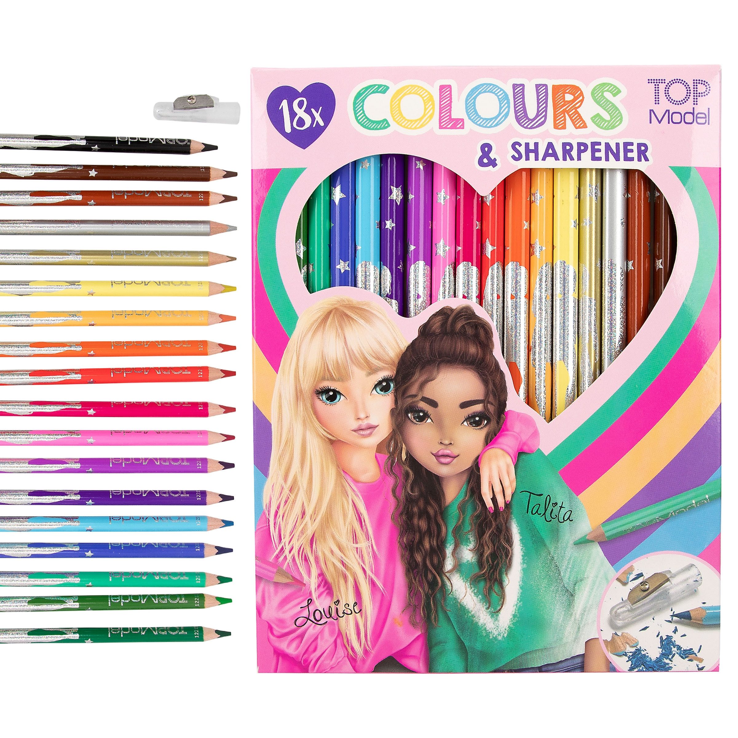 Depesche Schmuckset Buntstifte Set 18er mit Anspitzer, ideal zum Malen und für die Schule, Perfekt für kreative Projekte und Schulbedarf