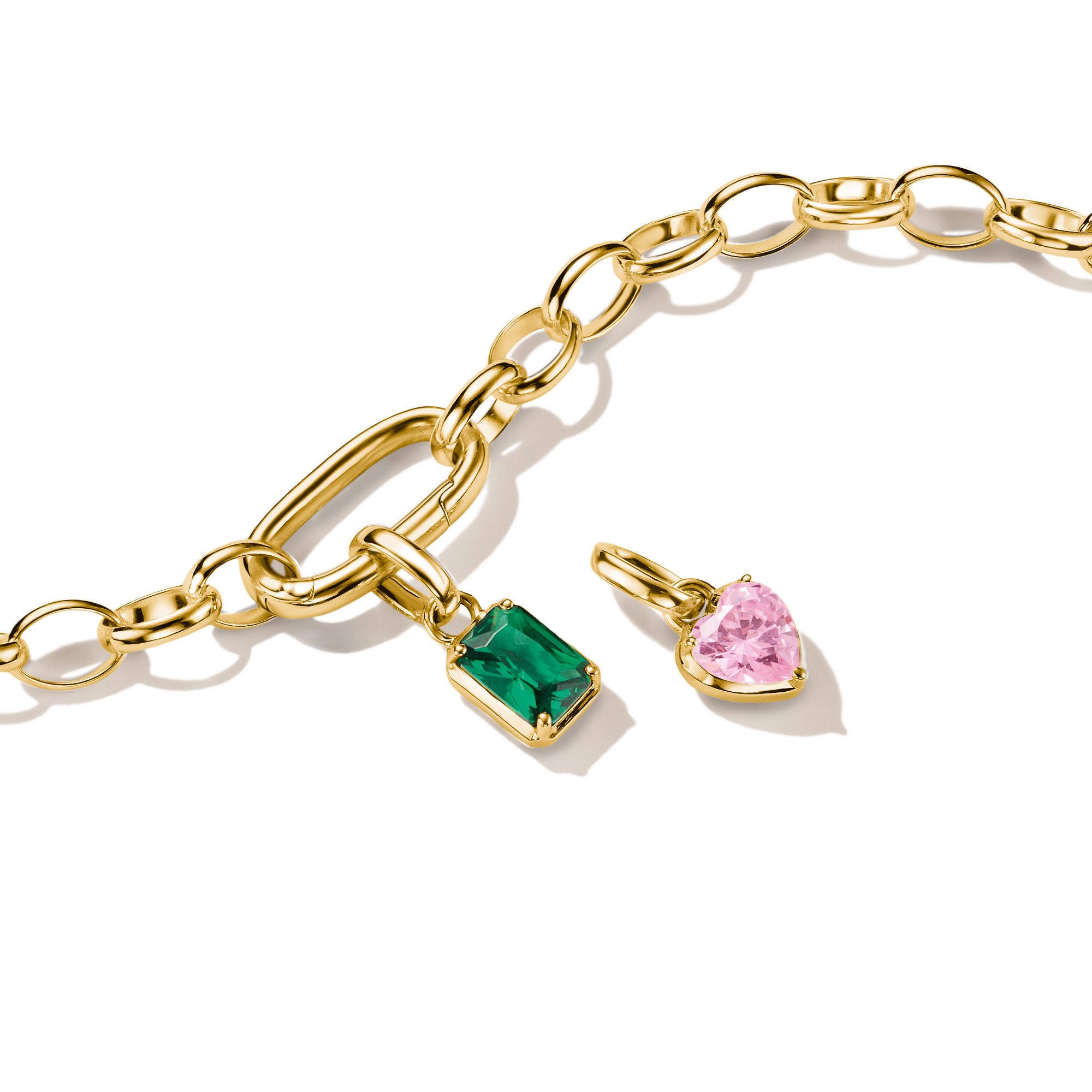 THOMAS SABO Charm-Einhänger Glas-Keramikstein grün, Anhänger für Charm-Armband - Connect, mit Glas-Keramik Stein