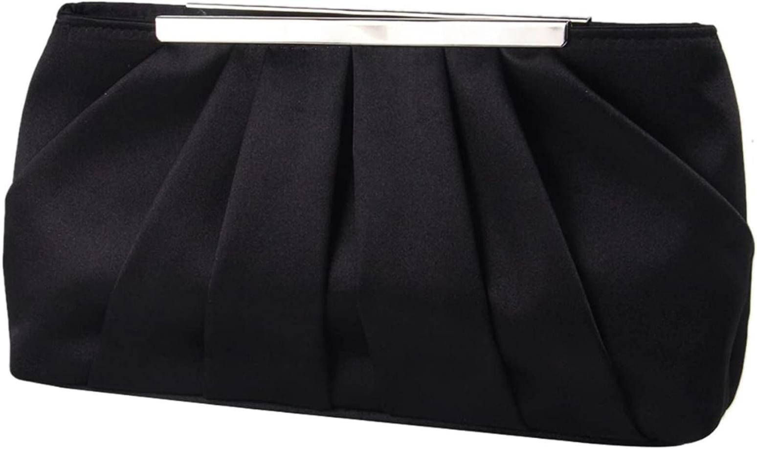 Coonoor Abendtasche Damen Satin Abendtasche Elegante Satin Plissee Abend Clutch