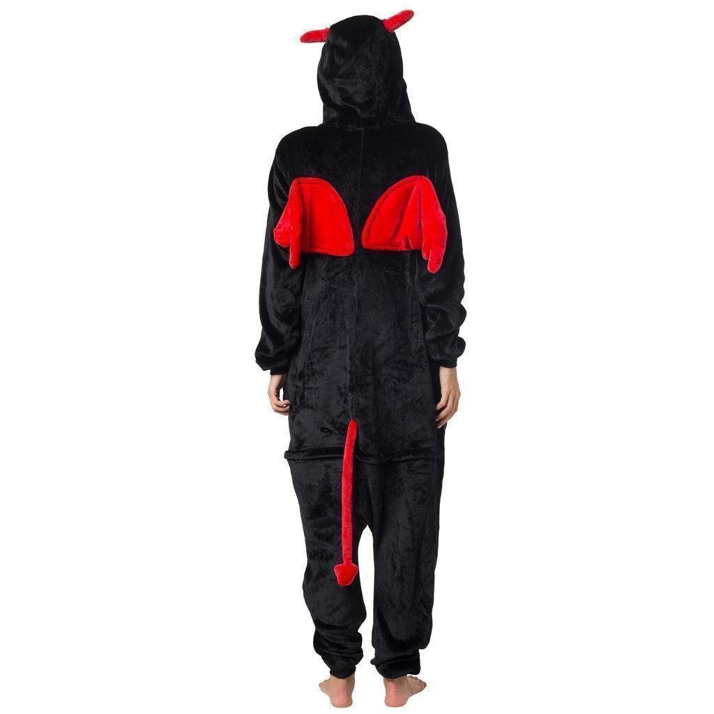 Katara Partyanzug Fantasy Figuren Jumpsuit Kostüm Erwachsene S-XL, Karneval - Kostüm, Kigurumi - Teufel Schwarz M (155-165cm)