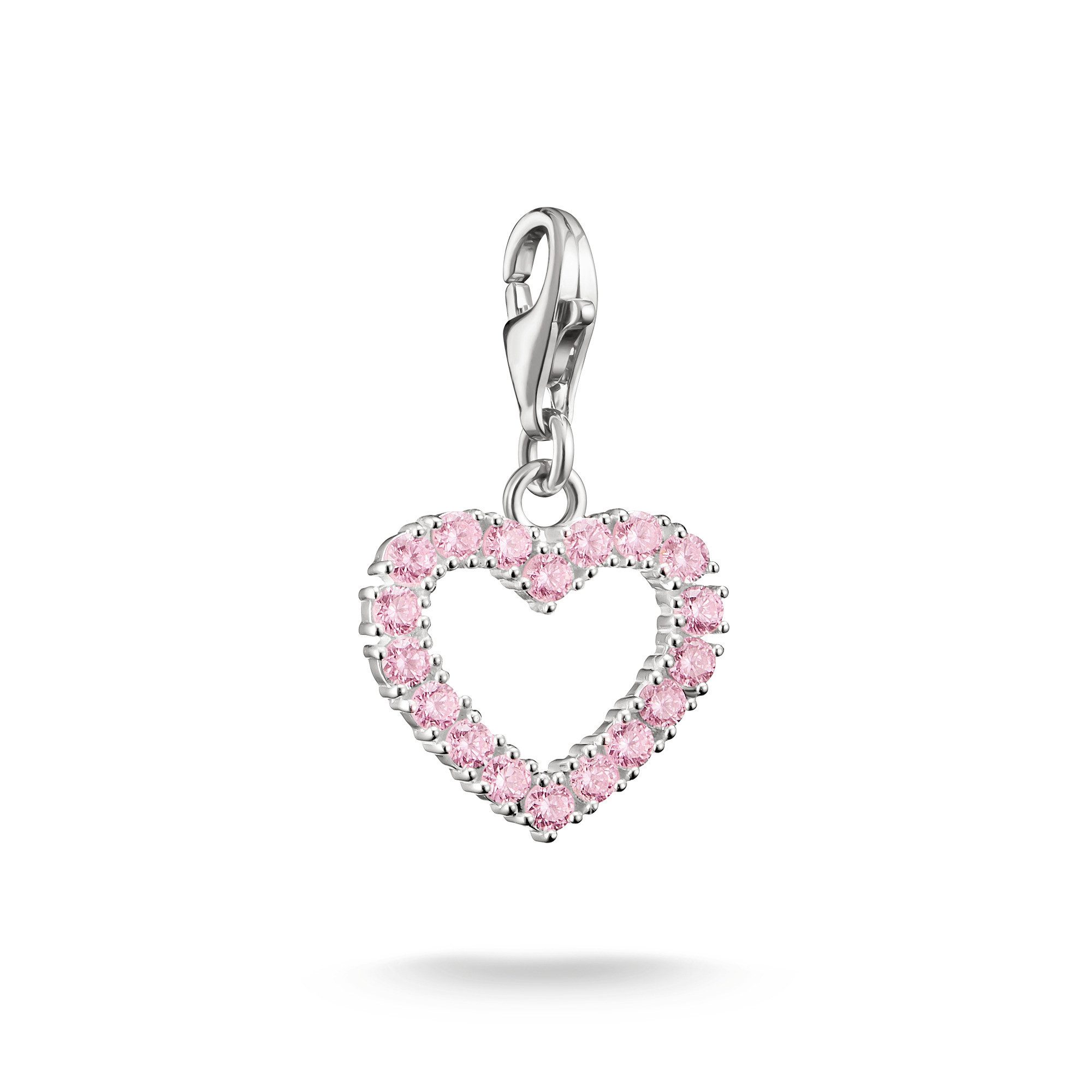 THOMAS SABO Charm-Einhänger Charm Pink Heart - Original, mit Zirkonia (synth)