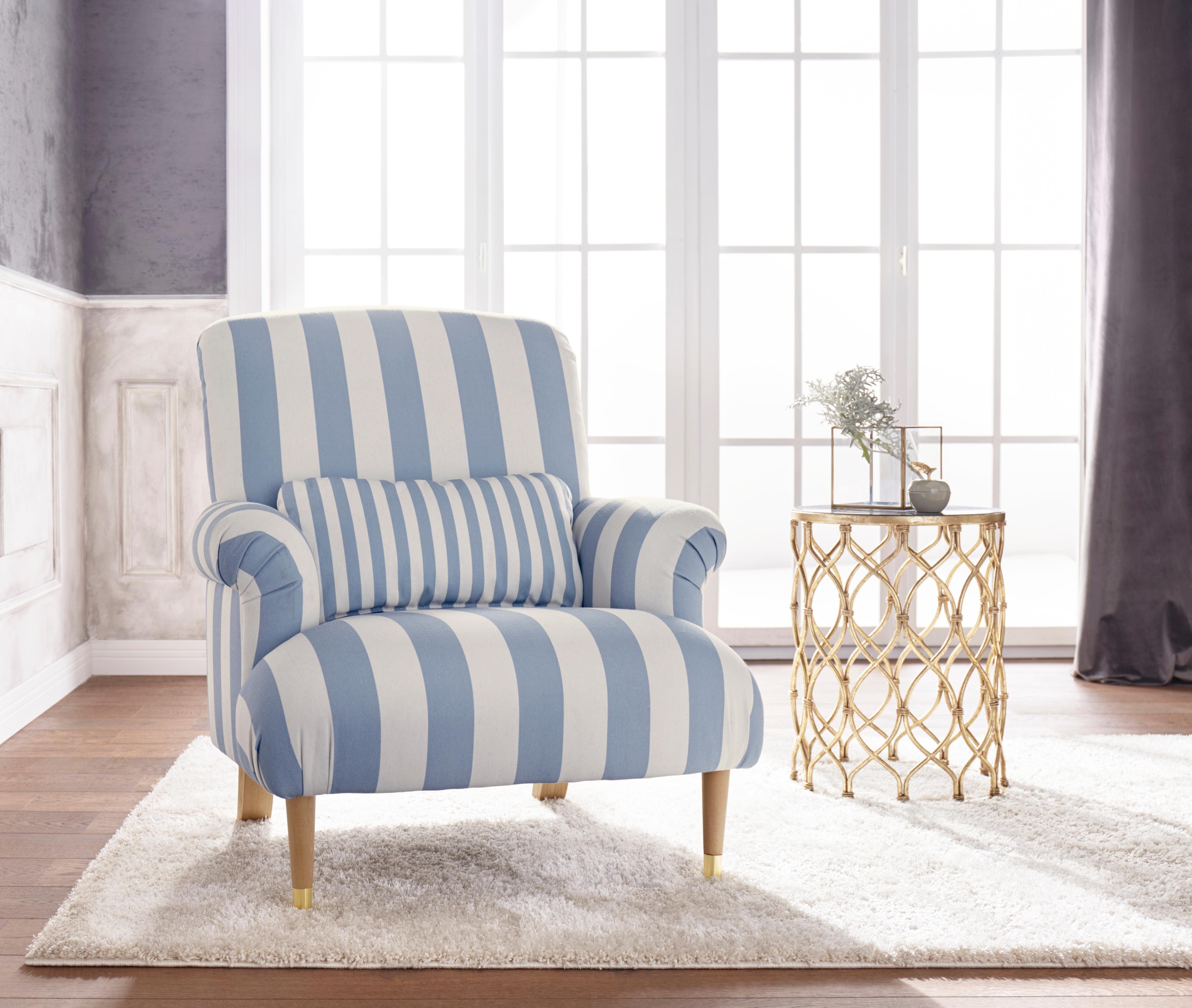 Home affaire XXL-Sessel Cholet Sessel, mit Zierkissen und Beinen aus Eiche, Bezugsqualität: Baumwollmix, Big