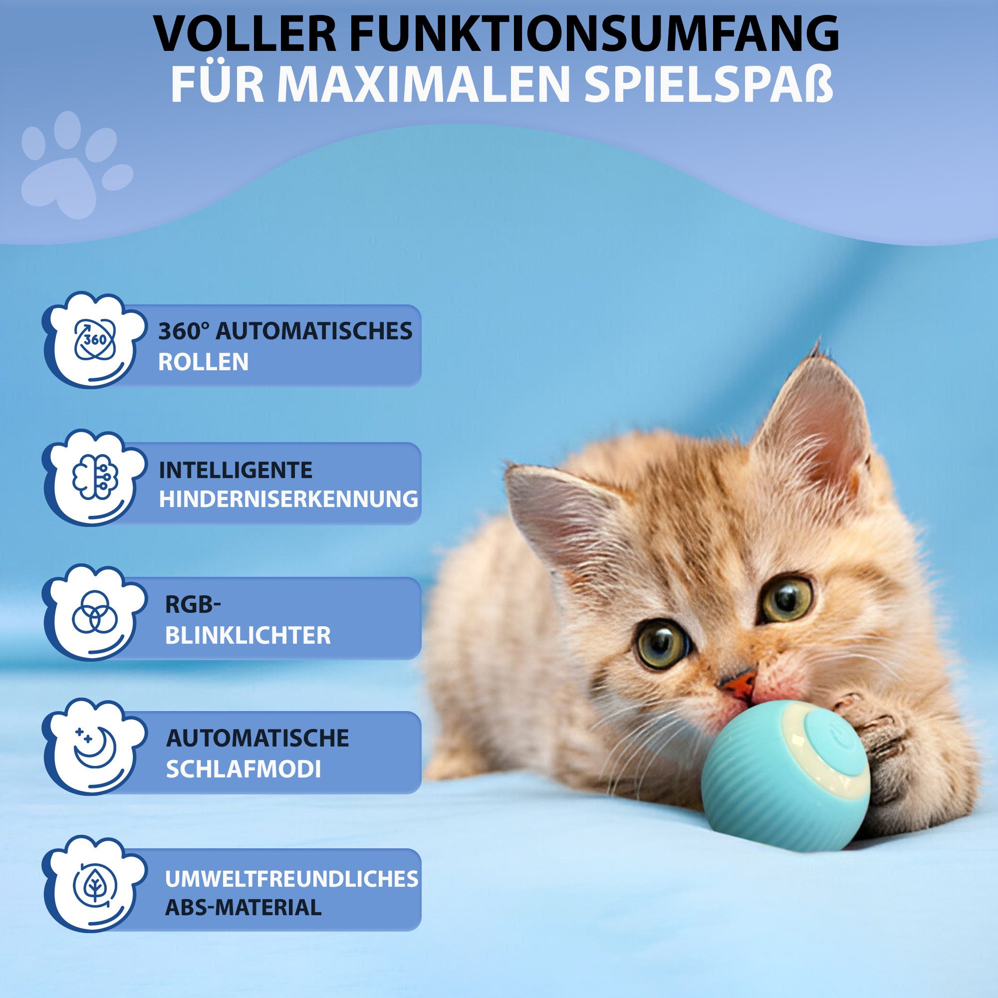Petsation Tier-Intelligenzspielzeug Petsation Elektrischer Katzenball – Int günstig online kaufen