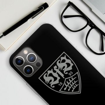 DeinDesign Handyhülle Offizielles Lizenzprodukt VfB Stuttgart VfB Stuttgart schwarz, Apple iPhone 12 Pro Silikon Hülle Bumper Case Handy Schutzhülle