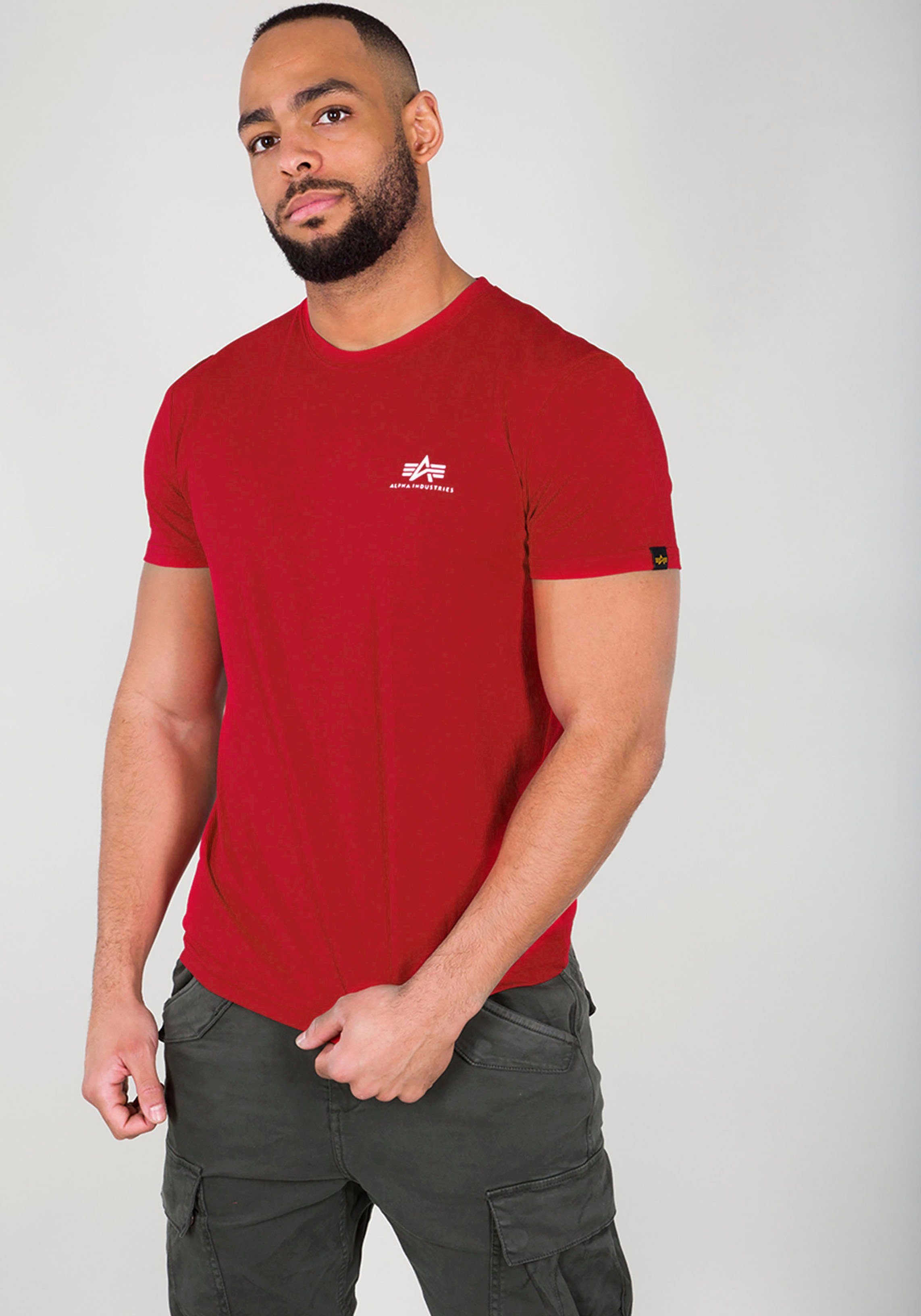 Alpha Industries Rundhalsshirt BASIC T SMALL LOGO Baumwolle, regular fit günstig online kaufen
