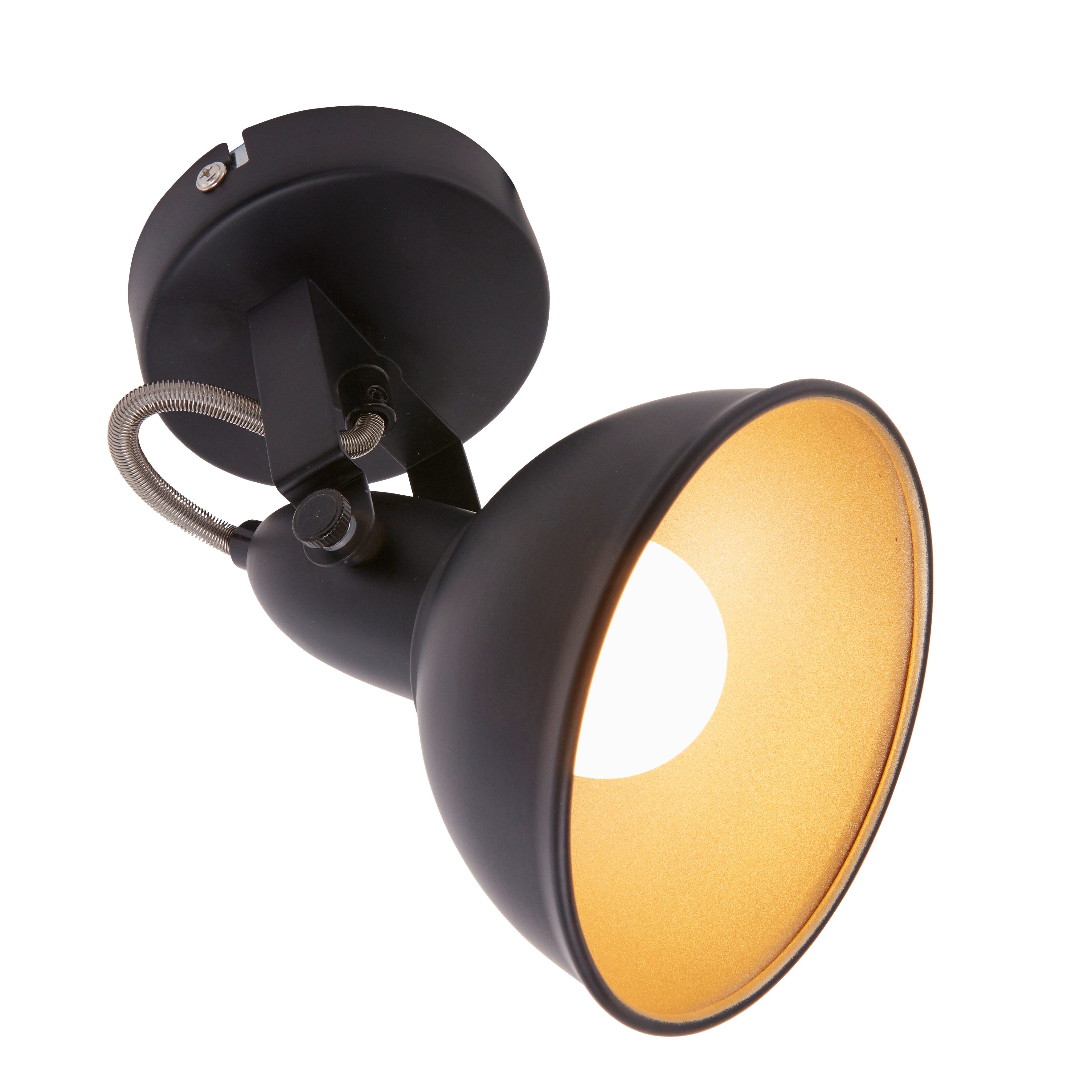 Briloner Leuchten Deckenleuchte Deckenlampe Wandlampe Innen Wohnzimmer E14, ohne Leuchtmittel, Abhängig vom Leuchtmittel - Warmweiß / Neutralweiß / Kaltweiß, Wandlampe, 15,6x10cm, Schwarz-Gold, max.40W, E14, Innen, Wohnzimmer