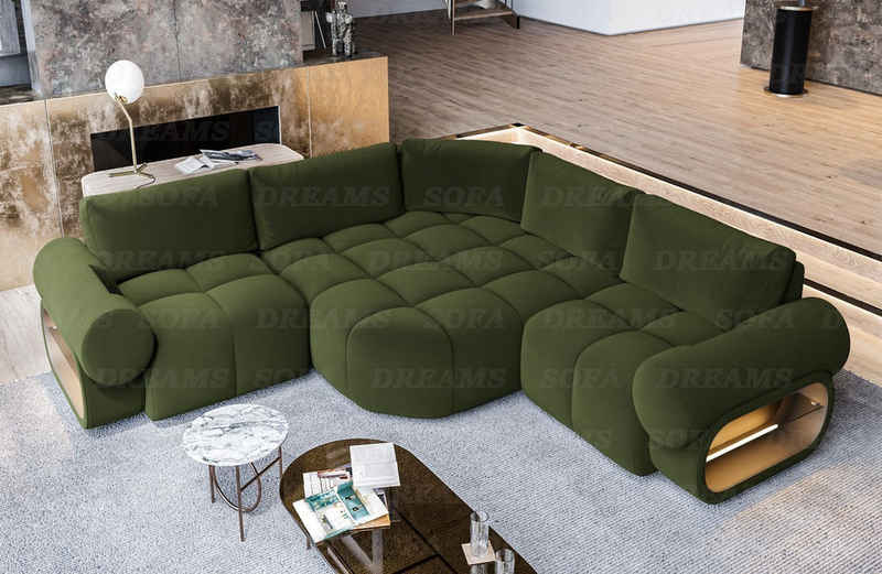 Sofa Dreams Ecksofa Polster Stoff Samtstoff Couch Caivano L Form kurz Stoffsofa, Loungesofa, Relaxecke