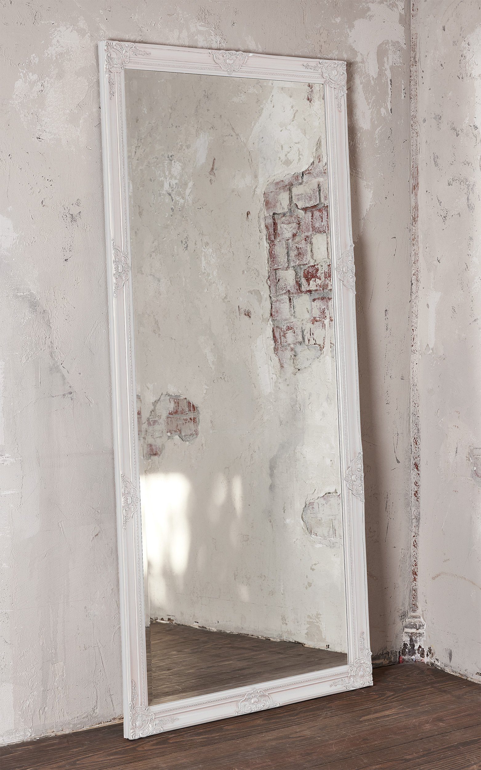 LC Home 200x100 Spiegel cm Spiegel Ganzkörperspiegel Barock Home XXL ca. LC Wandspiegel Antik-Stil Weiß