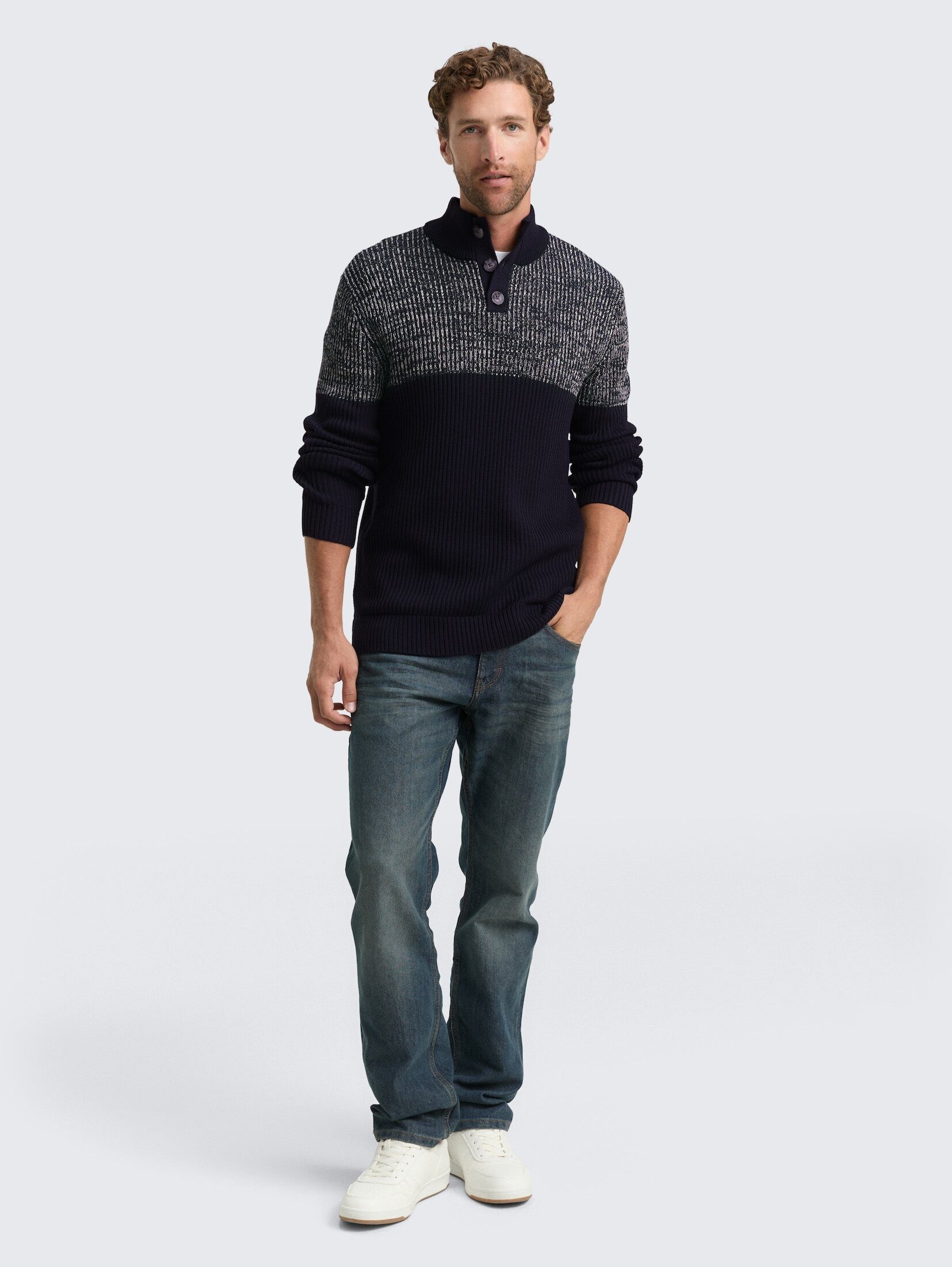 TOM TAILOR Strickpullover Pullover & Strickjacken Troyer Strickpullover mit Knopfleiste