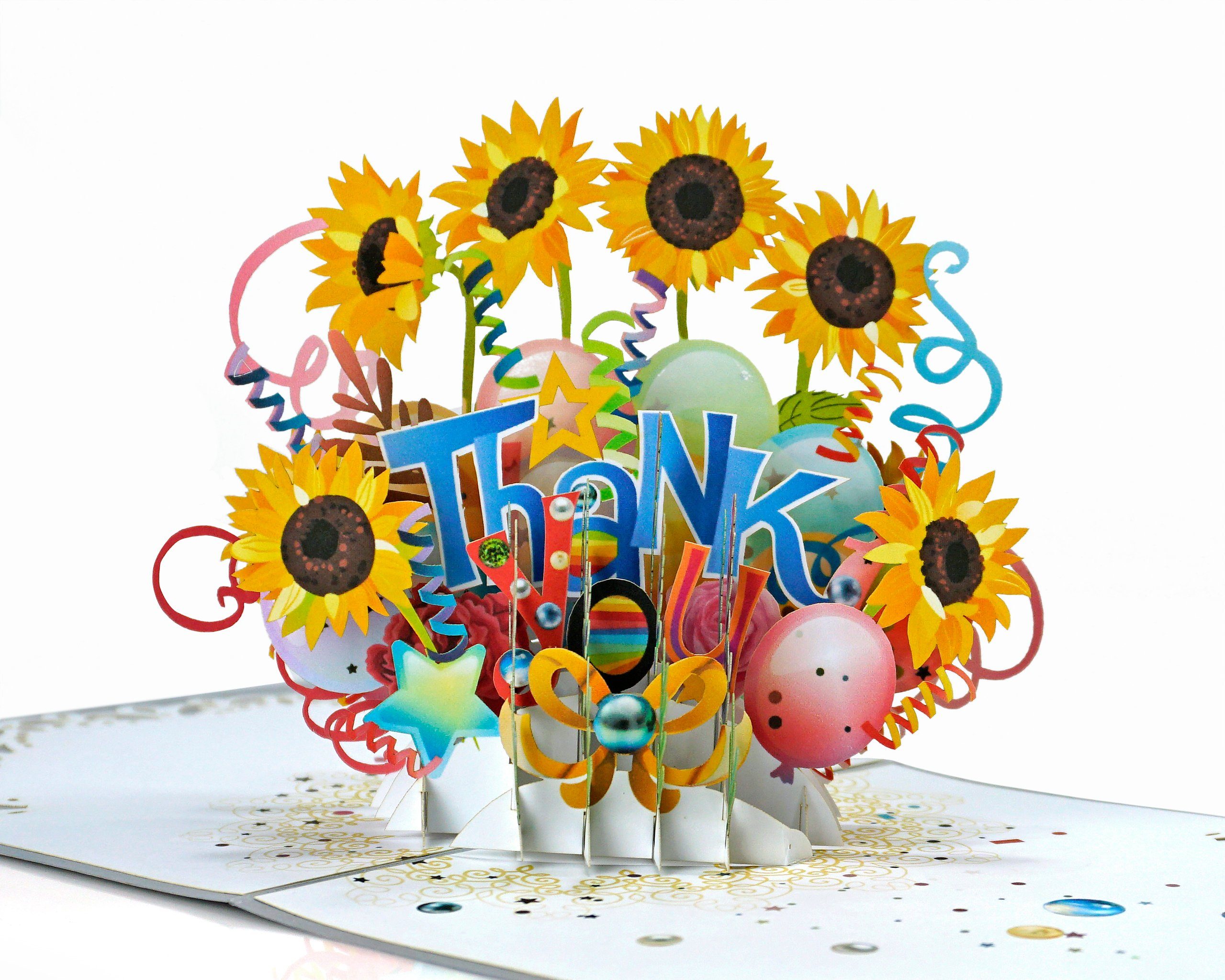 paperdora Dankeskarte 3D Pop-Up-Karte „Danke“ mit Umschlag und Wachssiegel - Grußkarte, Danke Geschenk