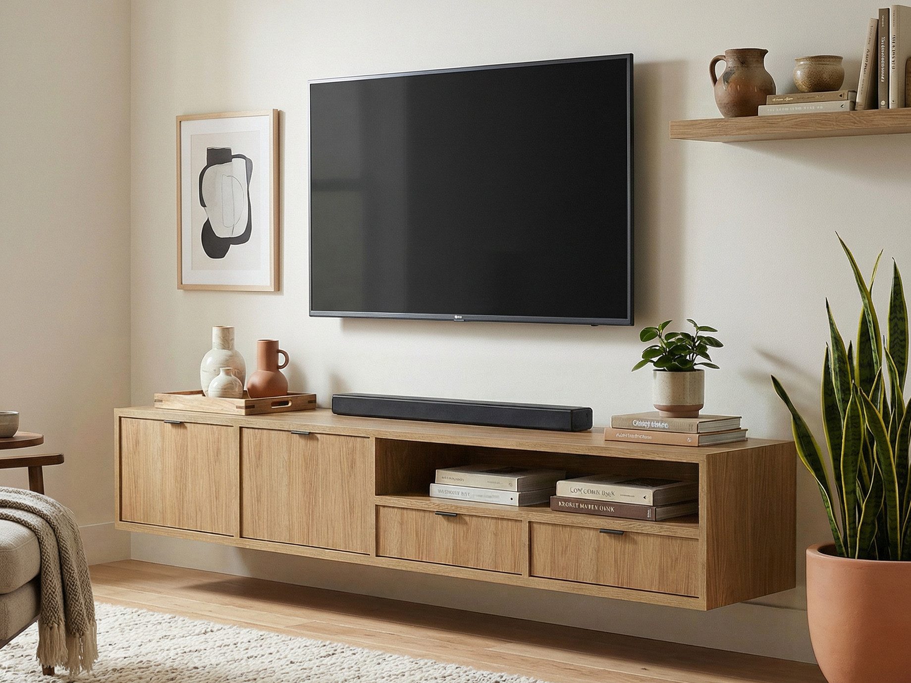 Beautysofa TV-Schrank Evron mit 2 Schubladen, 2 Türen und offener Ablage (modernes Design, TV-Wandschrank) Breite: 200 cm