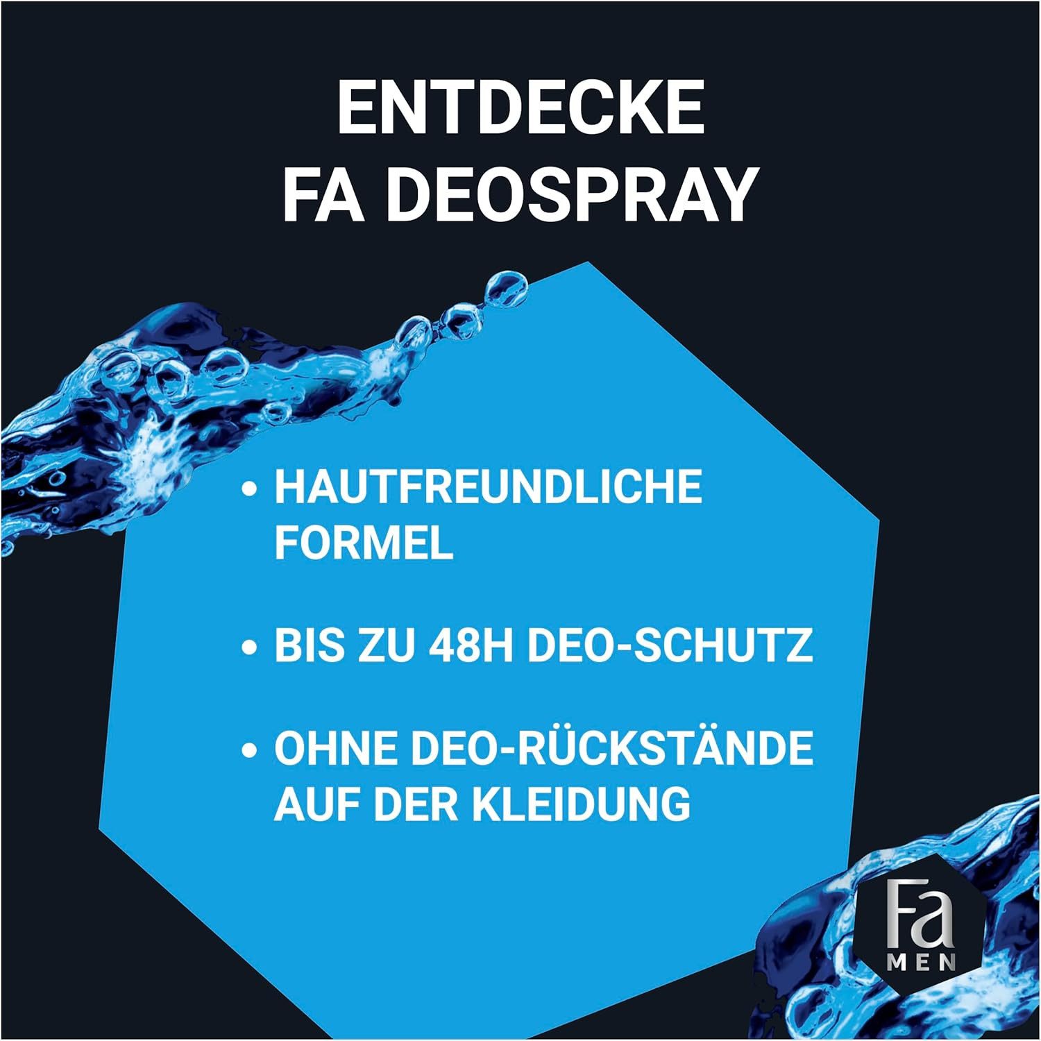 FA Deo-Spray Men Kick Off, 6x 150 ml, Vorratspack, 6-tlg.