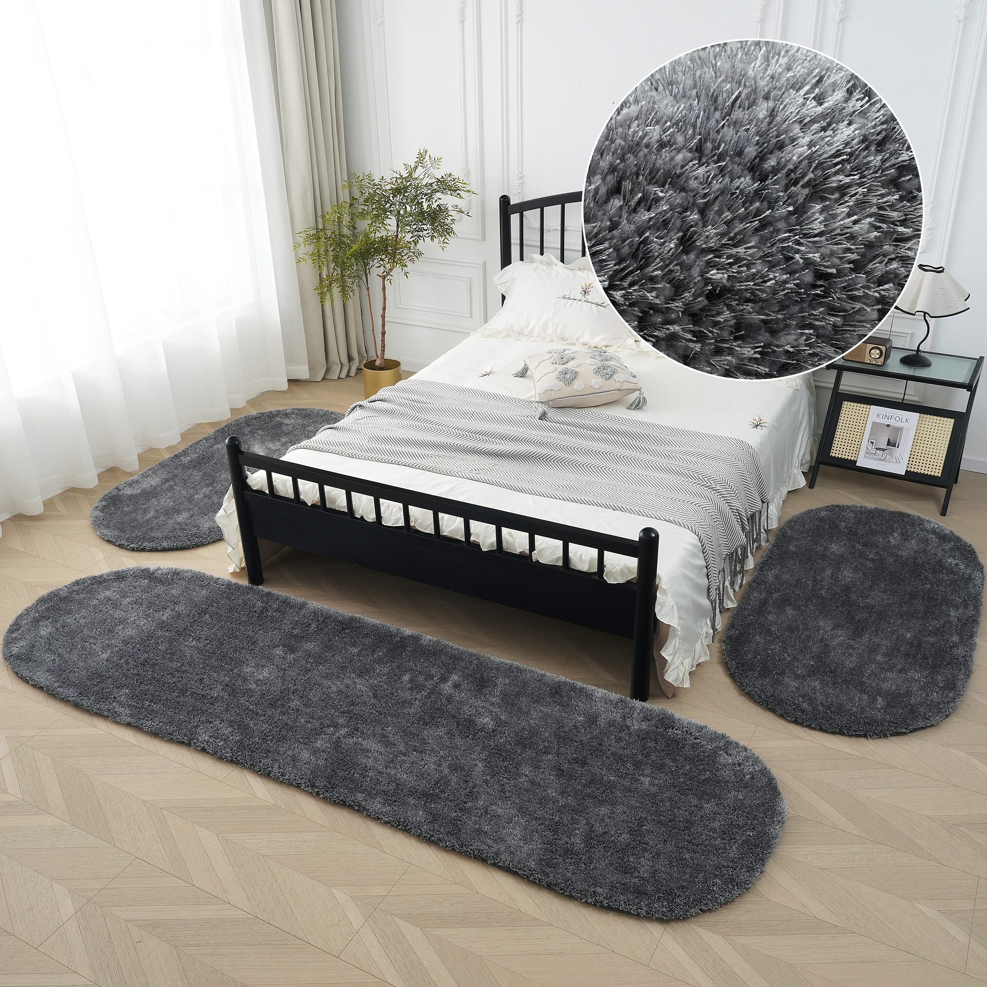 Bruno Banani Hochflor-Bettumrandung Dana Teppich, Kundenliebling, günstig online kaufen