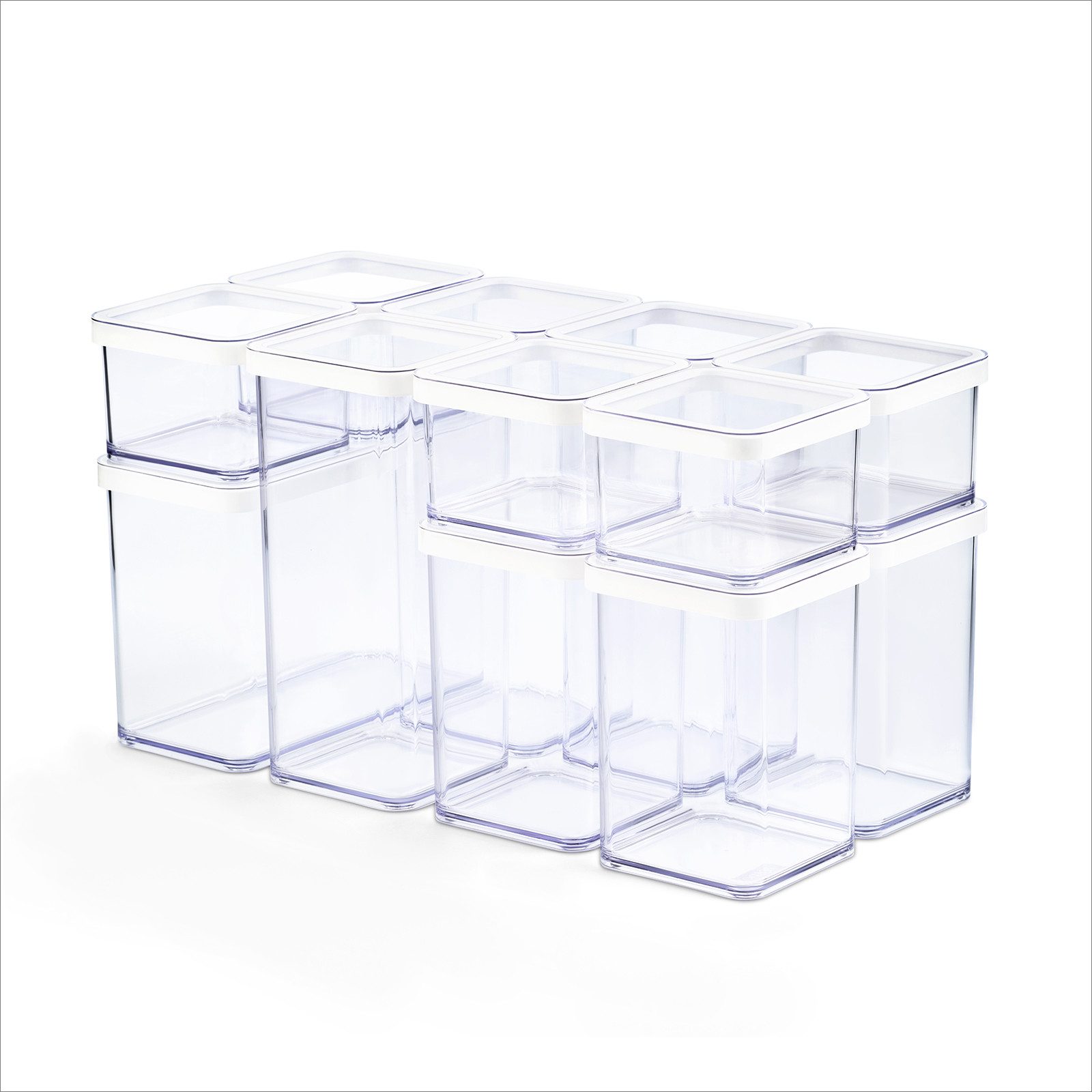ROTHO Vorratsdose 12-teilig für luftdichte Lebensmittel-Aufbewahrung in Küche, Kunststoff (PP), Dichtung aus Silikon, (Vorratsdosen-Set / Aufbewahrungsboxen-Set, 12-teilig, verschiedene Größen, inkl. Deckel), Platzsparend stapelbar, passt in Küchenschubladen