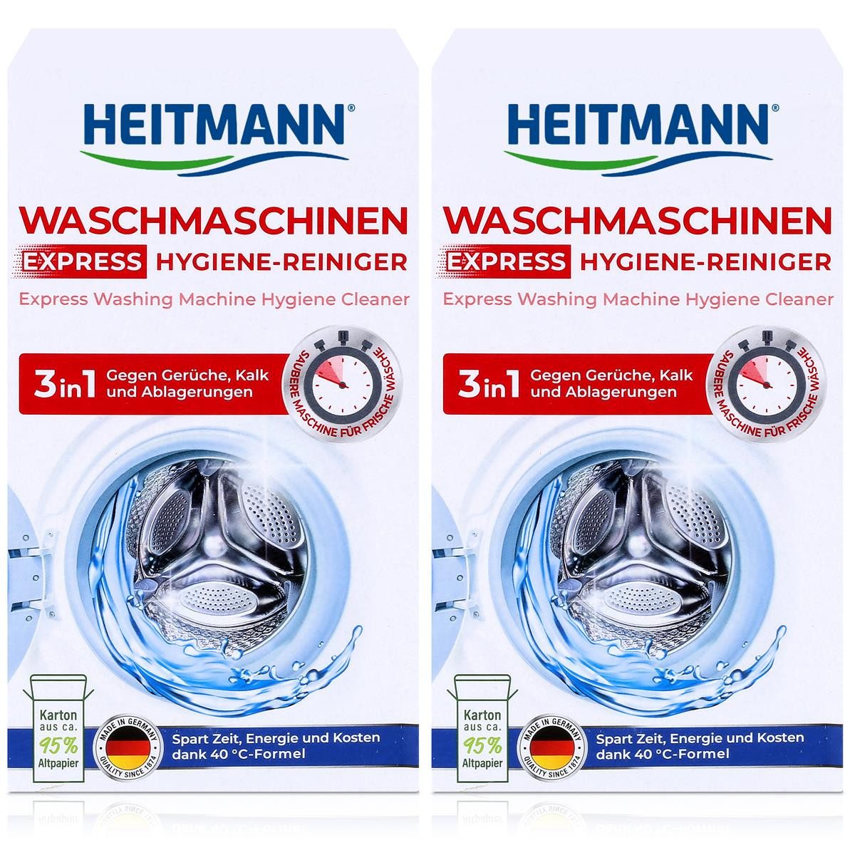 HEITMANN Heitmann Waschmaschinen express Hygiene Reiniger 250g (2er Pack) Spezialwaschmittel