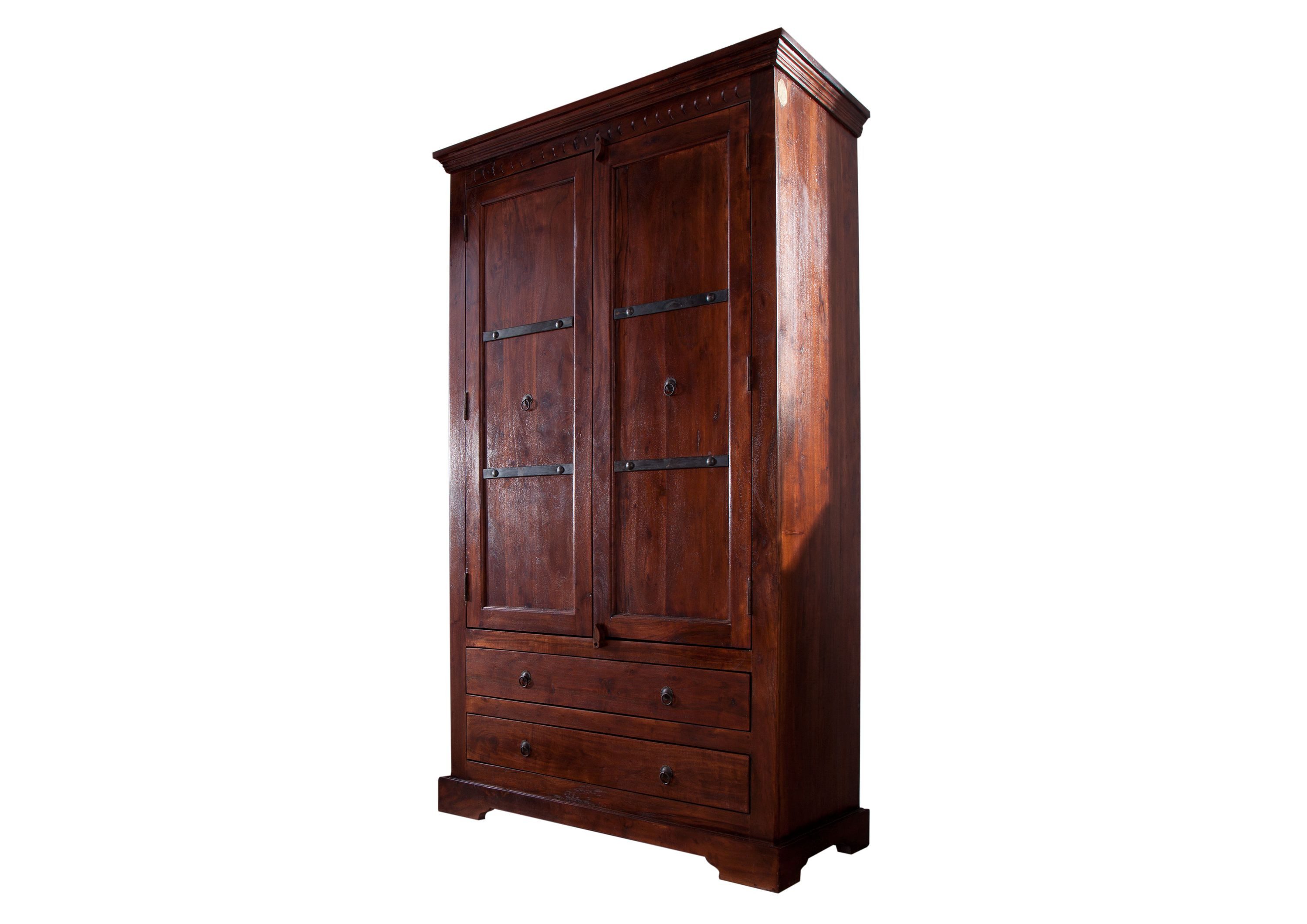 Massivmoebel24 Dreh-/Schwebetürenschrank OXFORD (OXFORD Schrank #419 Akazie nougat lackiert) OXFORD Schrank #419 Akazie nougat lackiert
