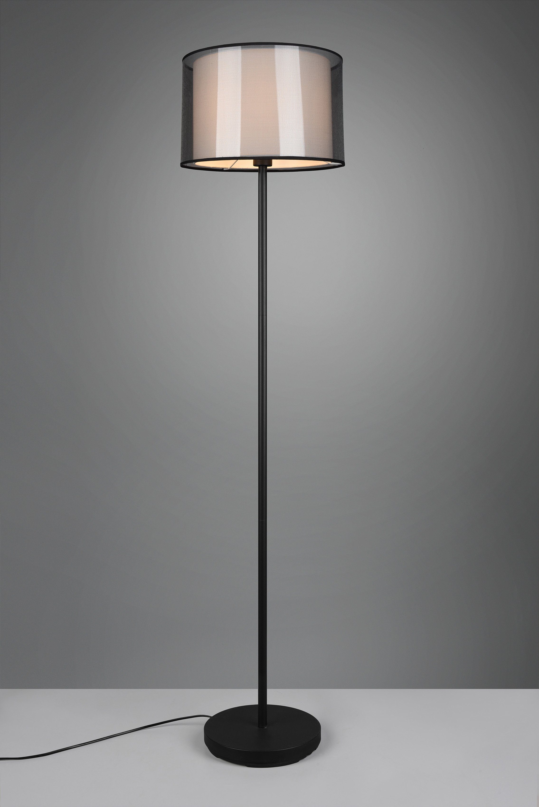 Ein-/Ausschalter, Liotta, Textil, mit Leuchtmittel Organza-Schirm Stehlampe Style transparenter wechselbar, Places Doppelschirm Fußschalter, of