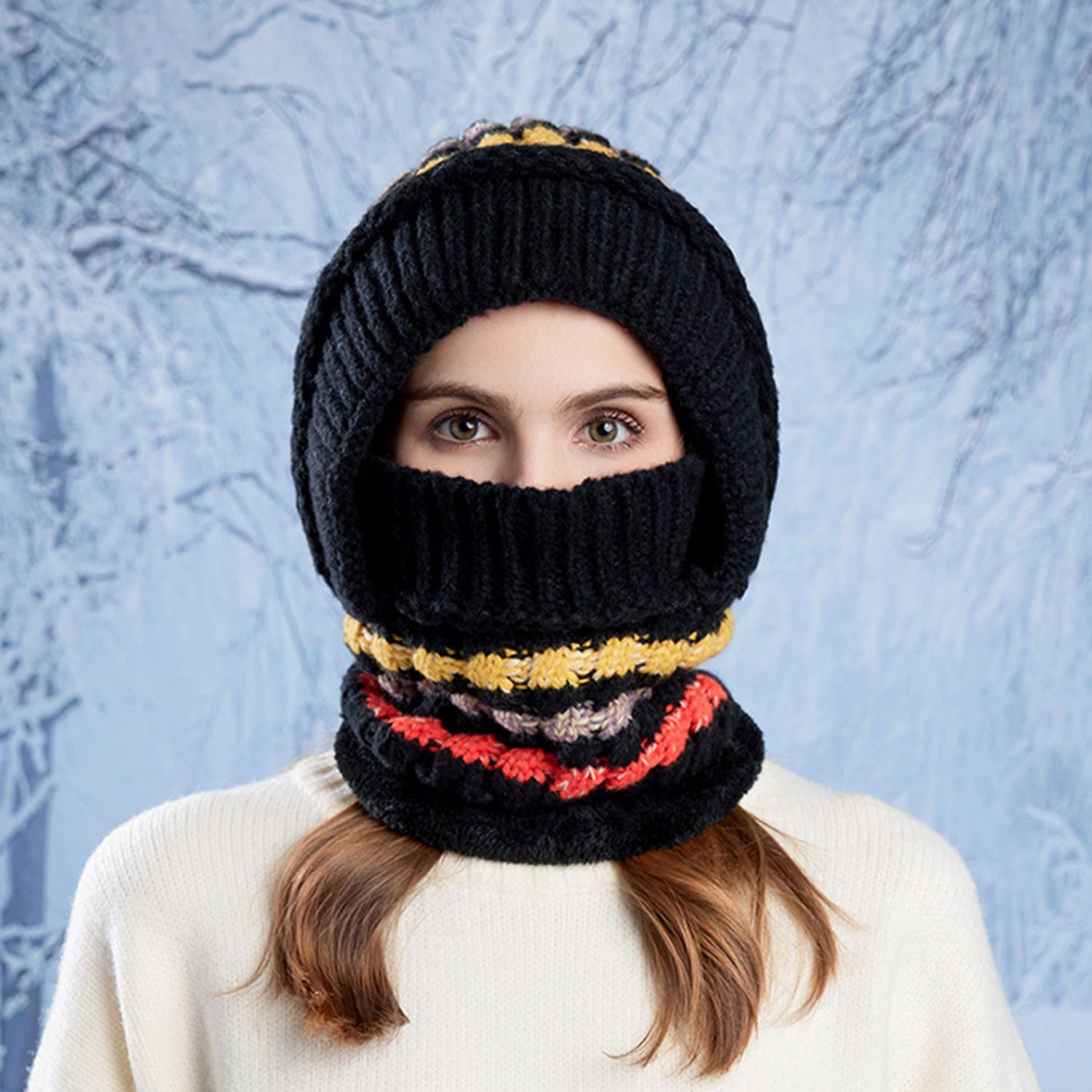 Winter-Sturmhauben, Unisex, Gesichtsbeckung, Kaltes Wetter, Winddicht, Skimasken, Elastische Stoffkapuze, Schneeausrüstung Für Männer Und Frauen, Halswärmer