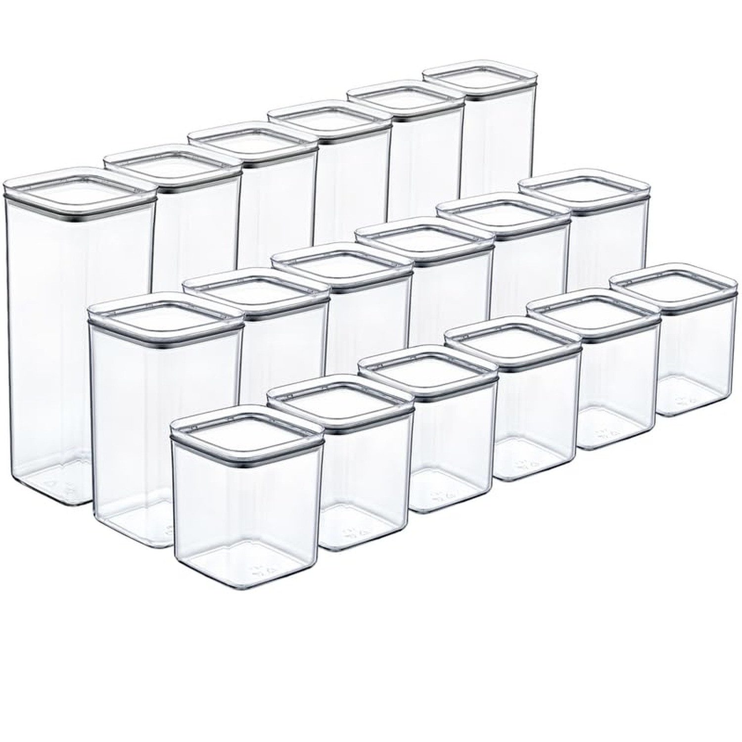 Centi Vorratsdose Vorratsdosen luftdicht stapelbar transparent, Kunststoff, (18er-Set)