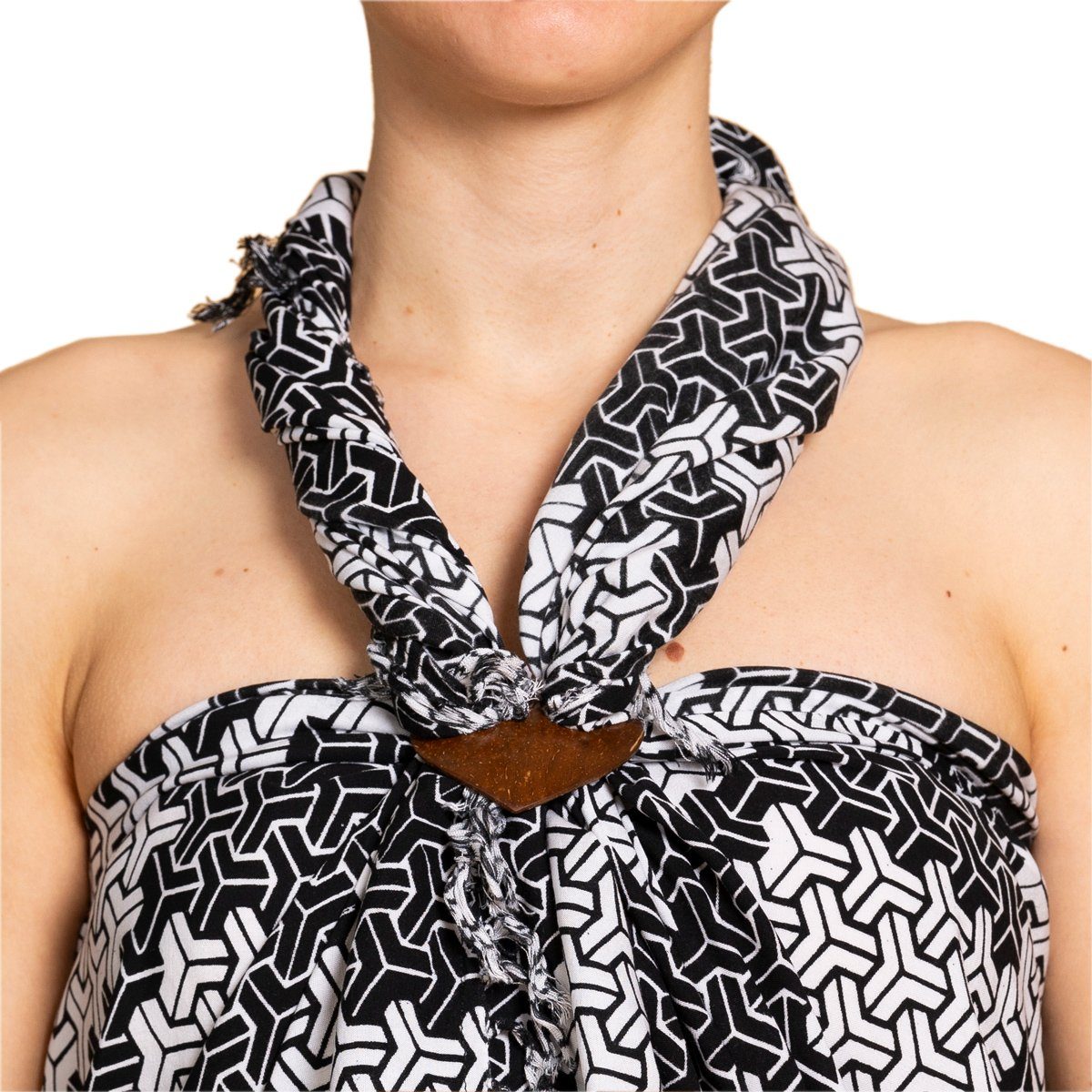 egal rectangle Wickelkleid wunderbar aus für Sarong Wachsbatik Strandtuch Halstuch black weicher PANASIAM Schal als Schultertuch, Jahreszeit B902 ob Viskose oder jede