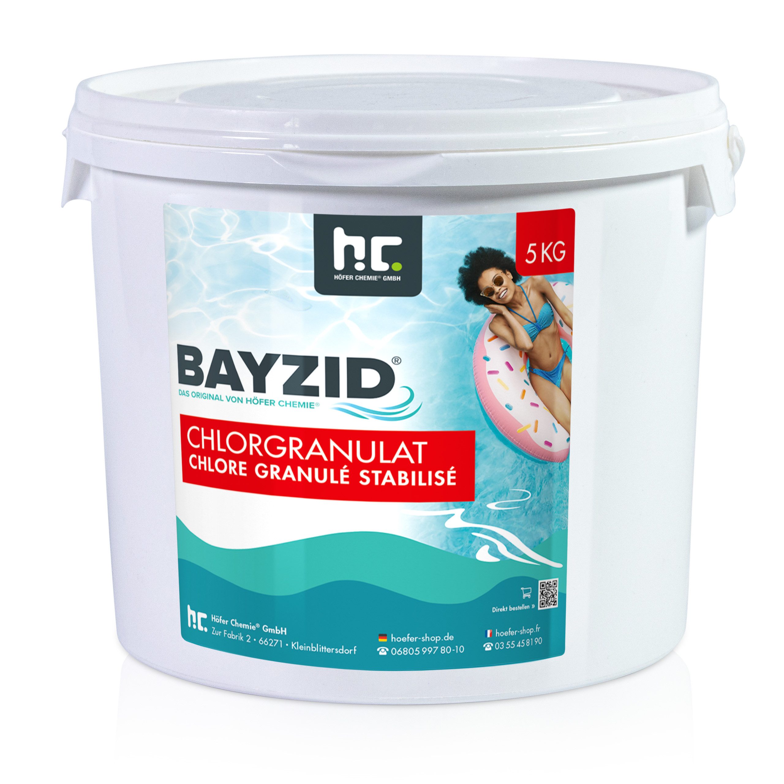 Höfer Chemie GmbH Chlorgranulat 5 kg BAYZID® Chlorgranulat für Pools, Schnell löslich für zuverlässige Desinfektion
