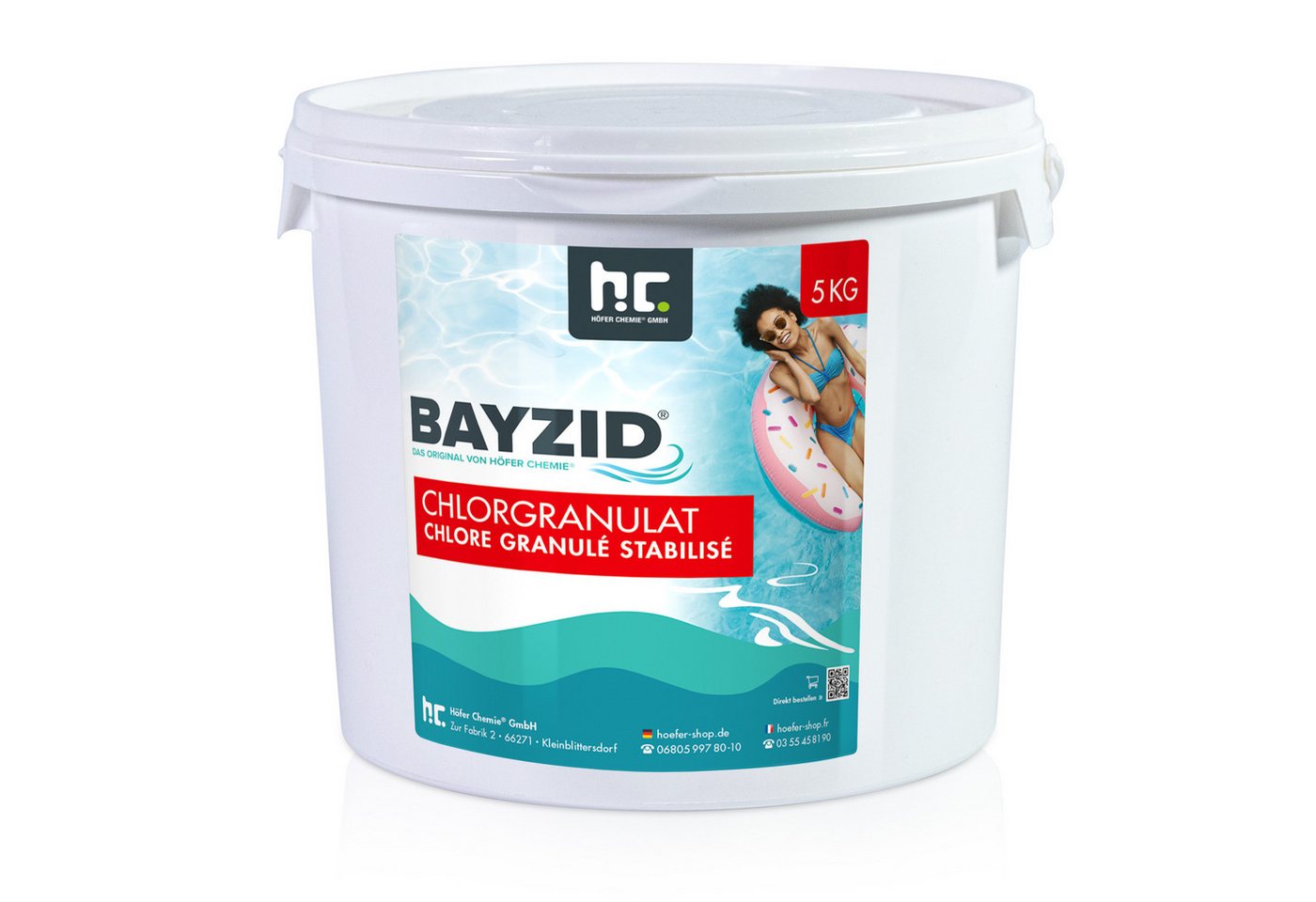 Höfer Chemie GmbH Chlorgranulat 5 kg BAYZID® Chlorgranulat für Pools, Schnell löslich für zuverlässige Desinfektion