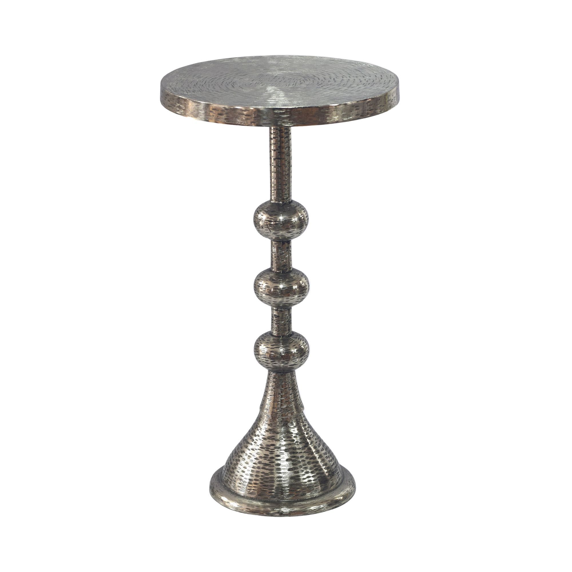 Wohnling Beistelltisch WL7.475 Aluminium Anstelltisch 30cm Silber Dekotisch Wohnzimmertisch (Kompakte Größe mit Designcharakter), Elegante Optik in orientalischer Form