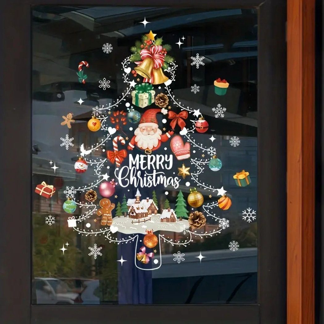 Fenstersticker Weihnachtsfensteraufkleber, Weihnachtsdekorationswandaufkleber, TUABUR