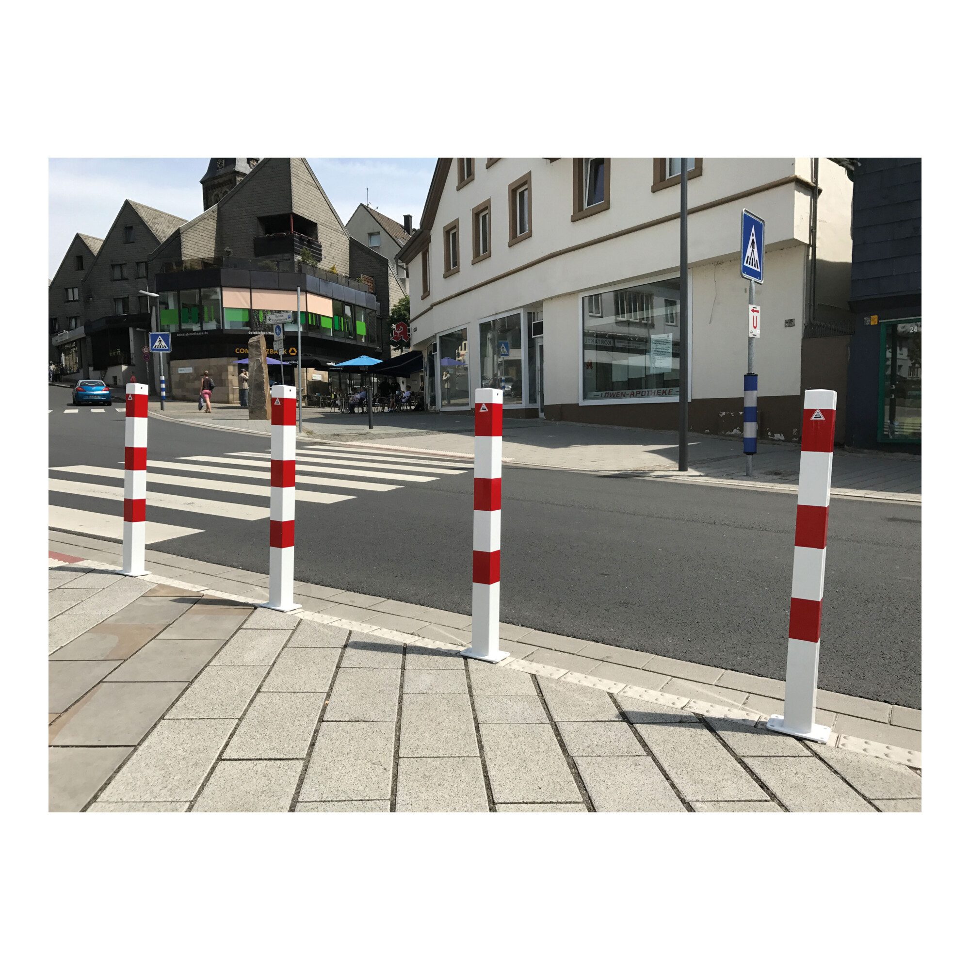 SCHAKE Verkehrsschild Schake Absperrpfosten Typ 470B, ortsfest, zum Einbetonieren, 70x70mm